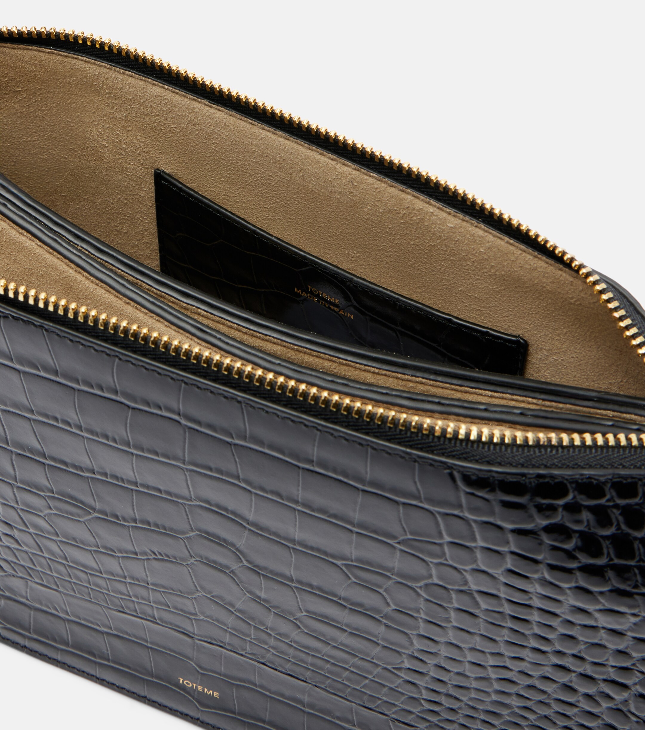 TOTEME Threefold croc-effect leather clutch