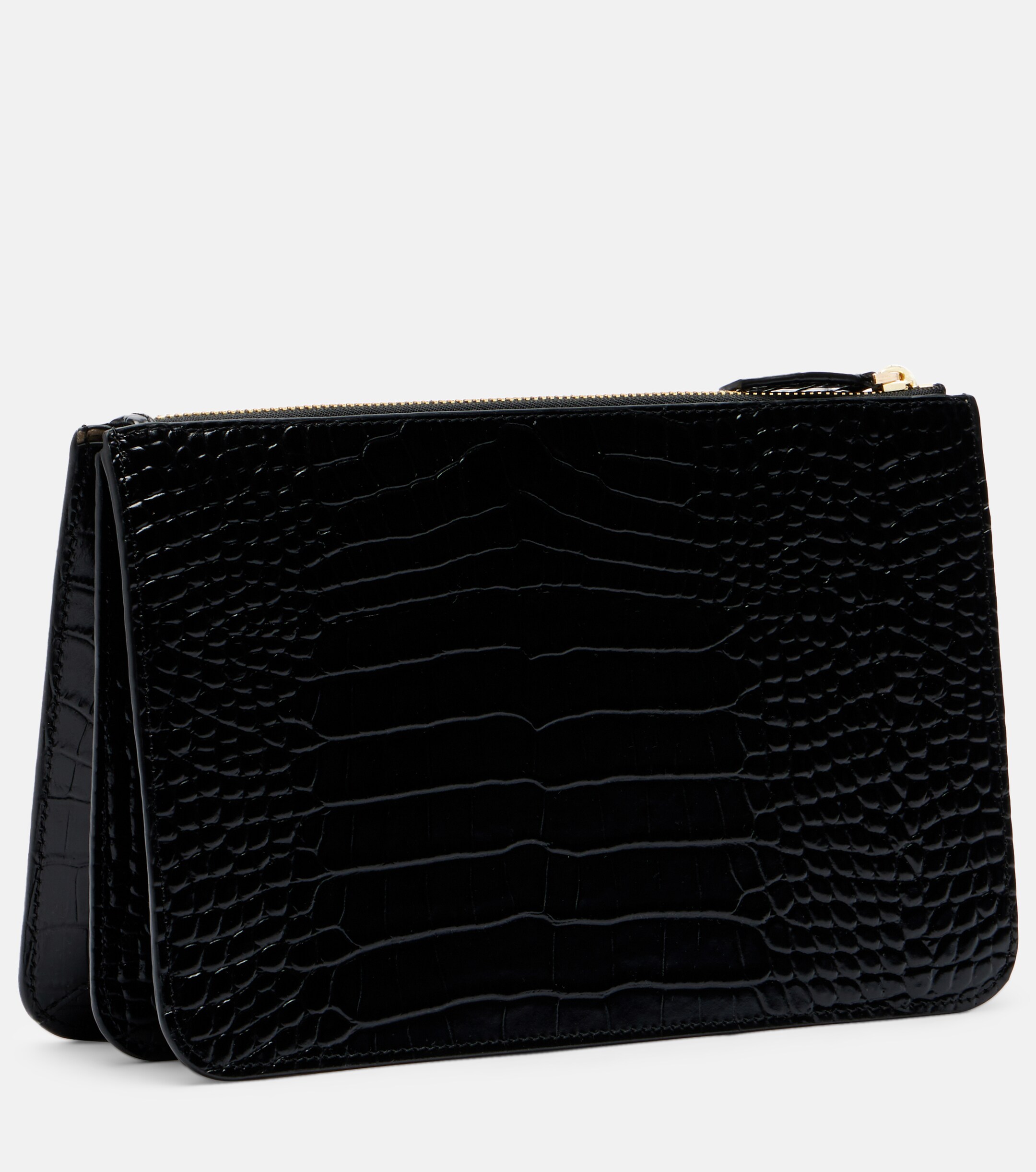 TOTEME Threefold croc-effect leather clutch
