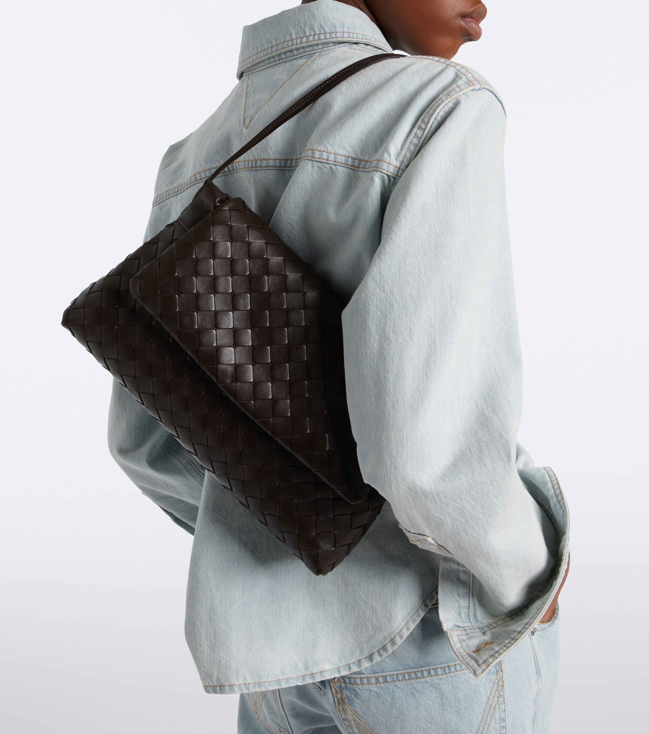 Bottega Veneta Giorno Intrecciato leather shoulder bag