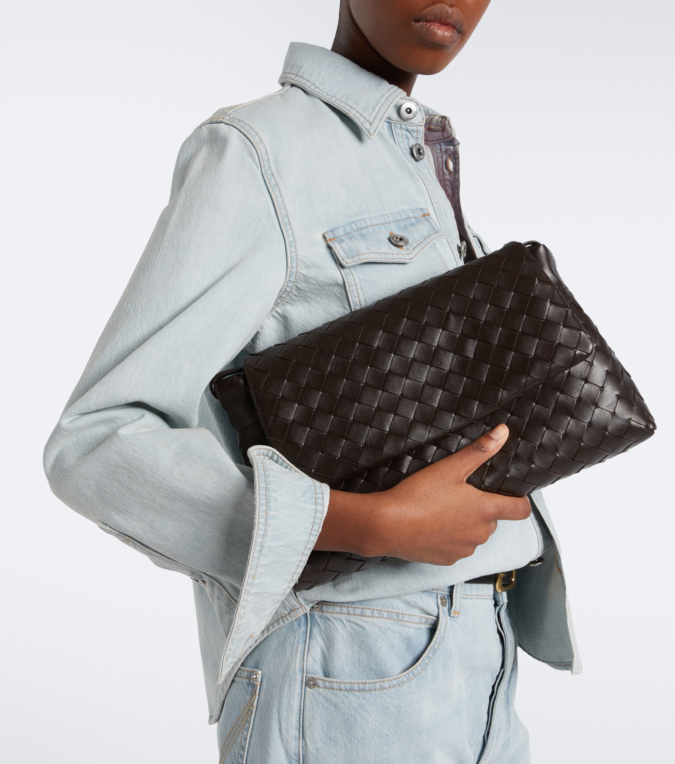 Bottega Veneta Giorno Intrecciato leather shoulder bag