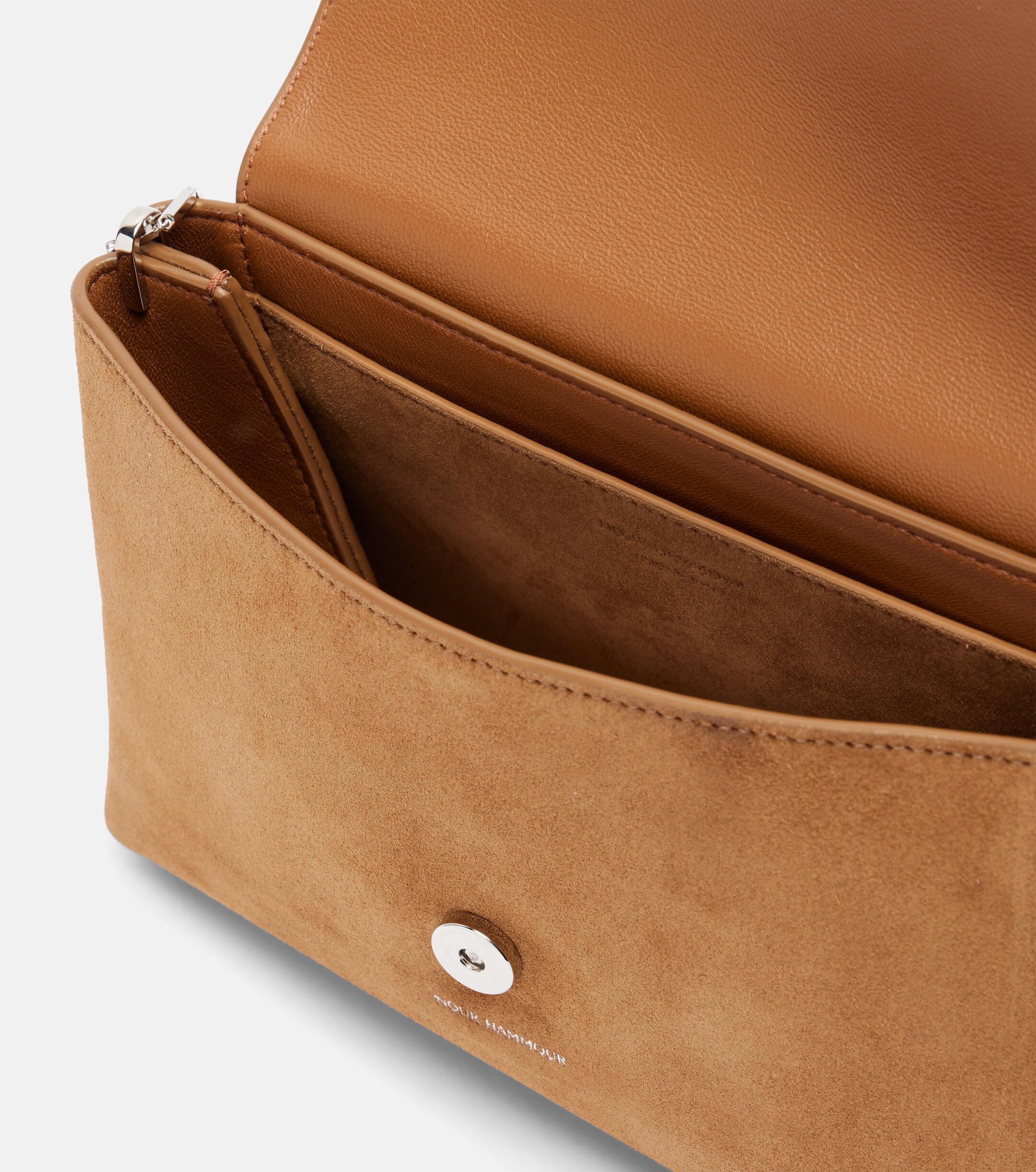 NOUR HAMMOUR Zeina suede shoulder bag