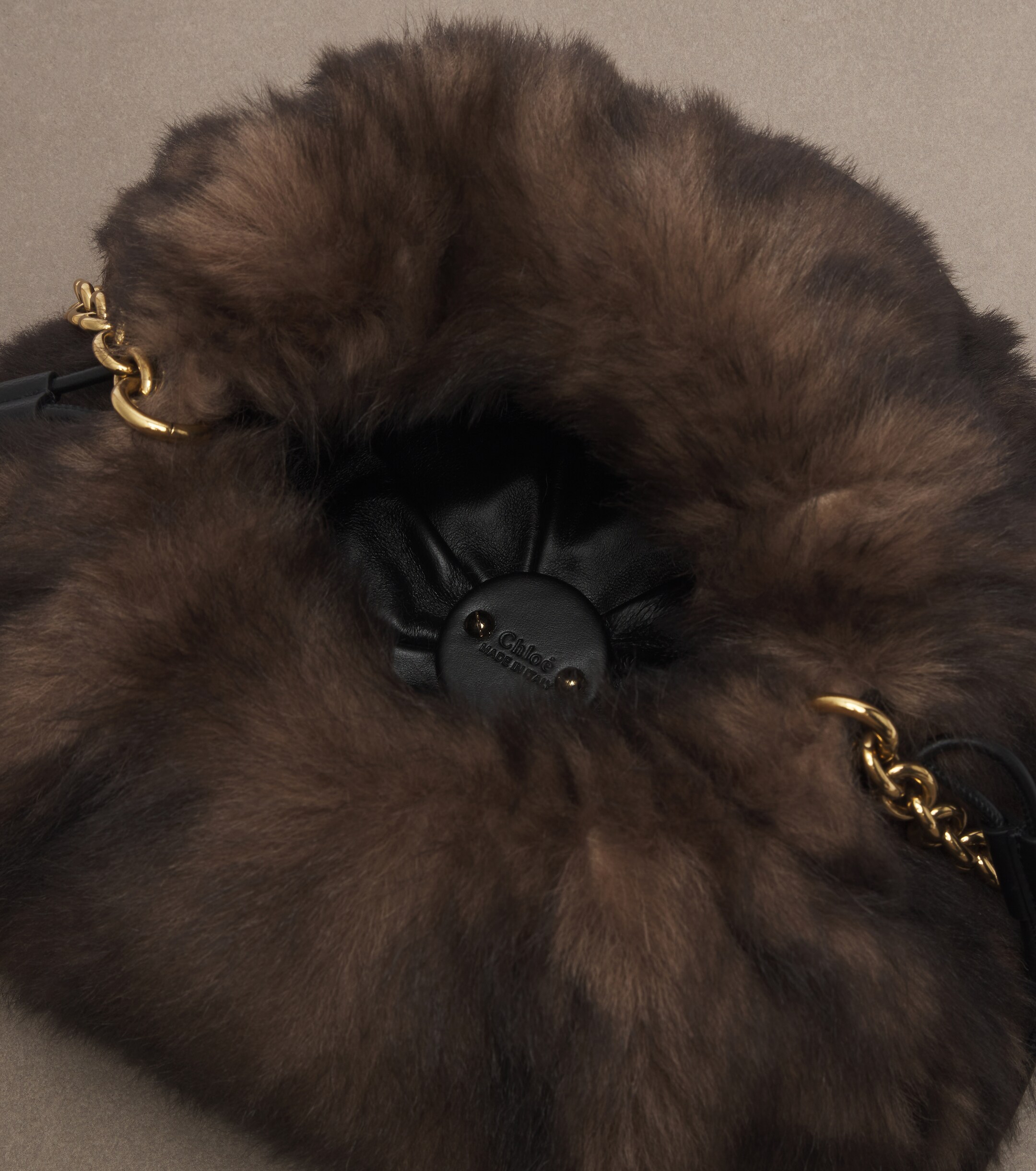 Chloé Chloé Plissé shearling shoulder bag