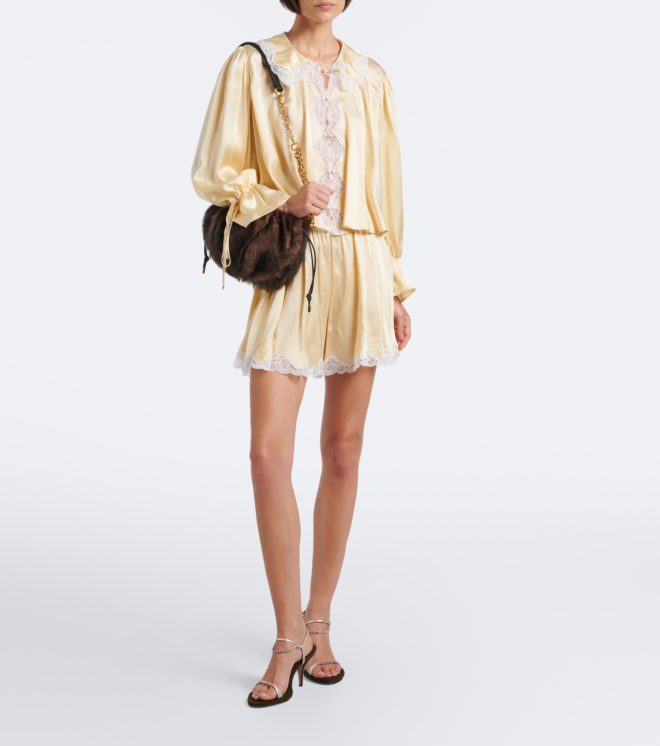 Chloé Chloé Plissé shearling shoulder bag