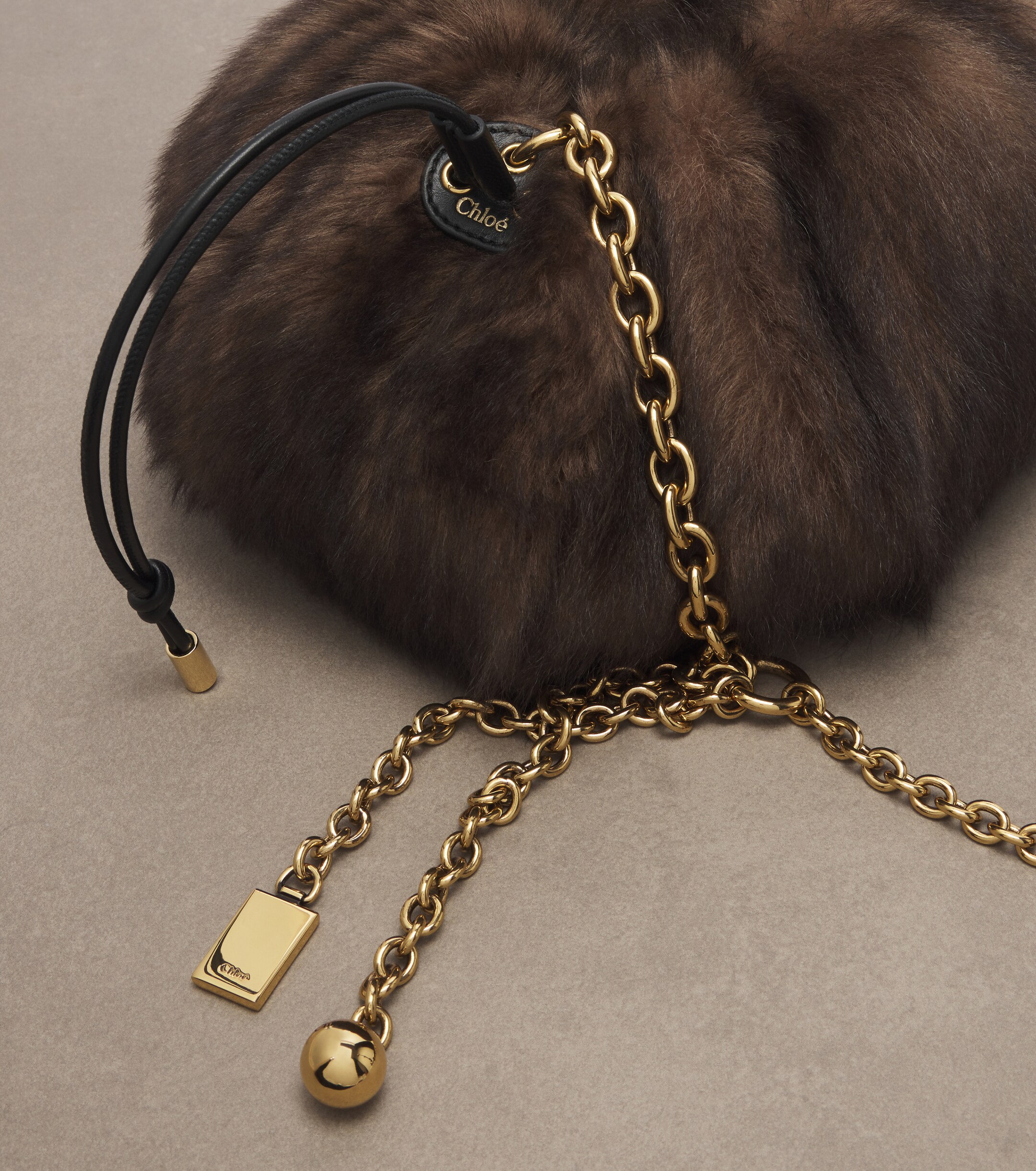 Chloé Chloé Plissé shearling shoulder bag