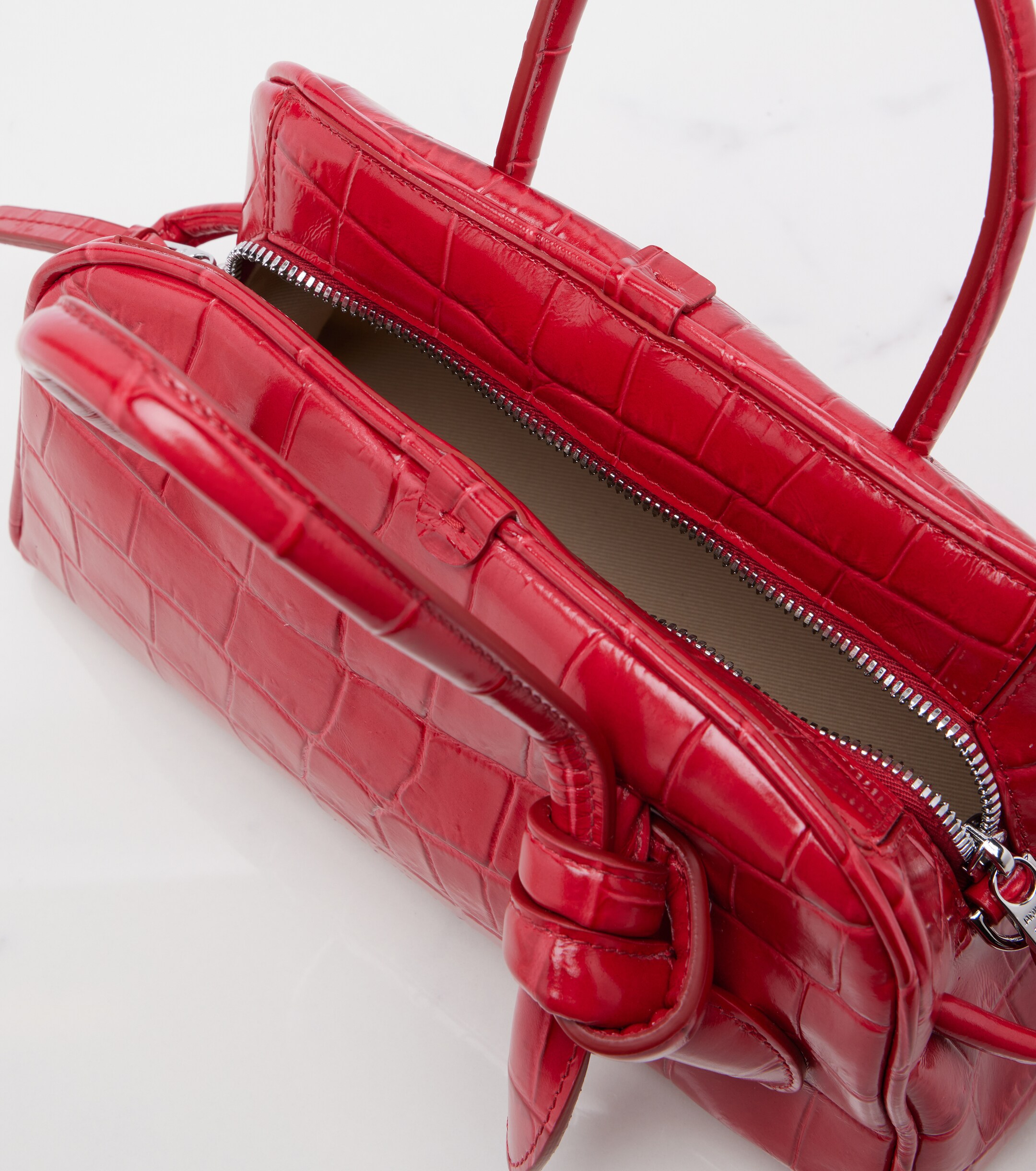 Jacquemus Turismo Small croc-effect leather bowling bag