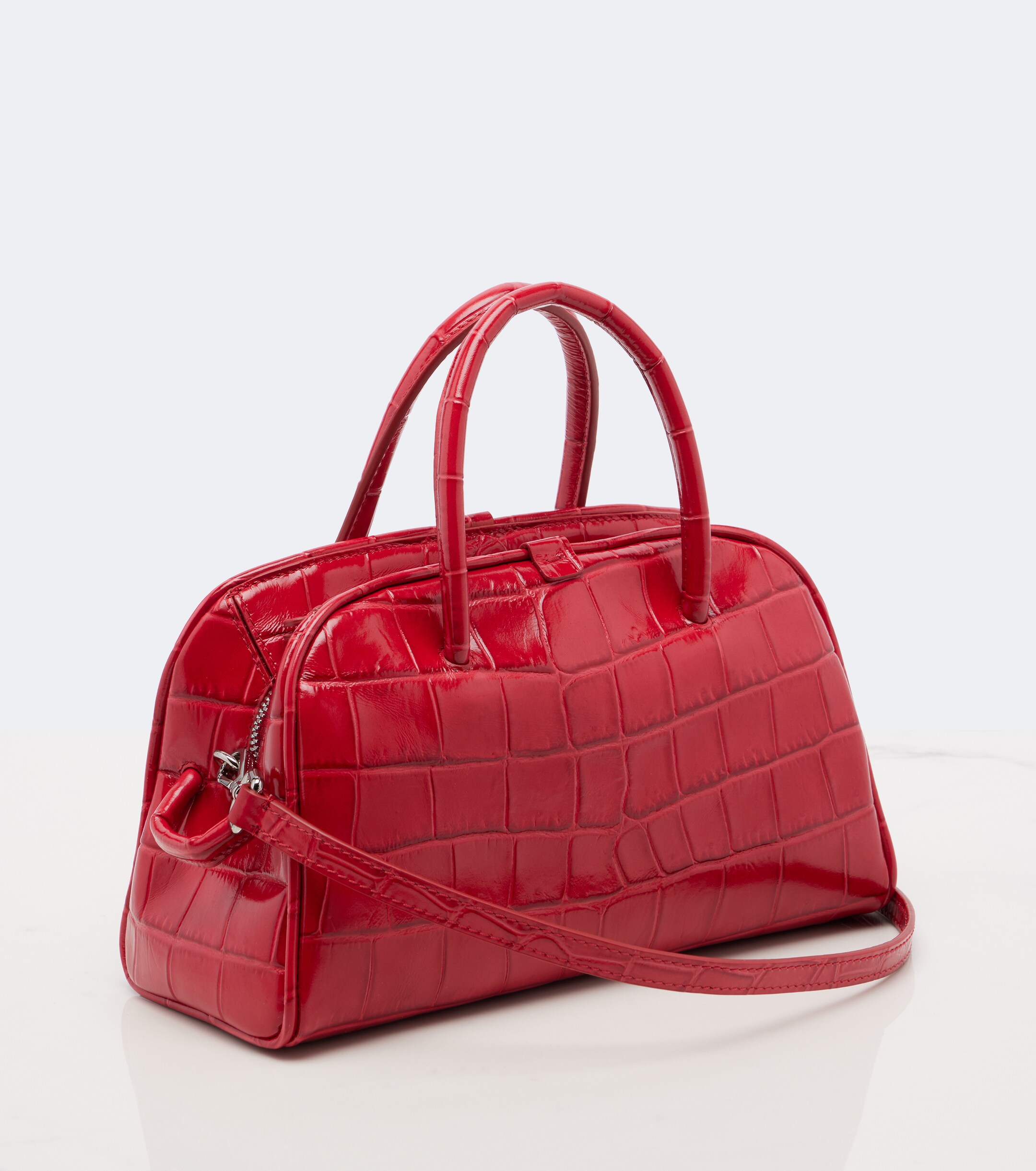 Jacquemus Turismo Small croc-effect leather bowling bag