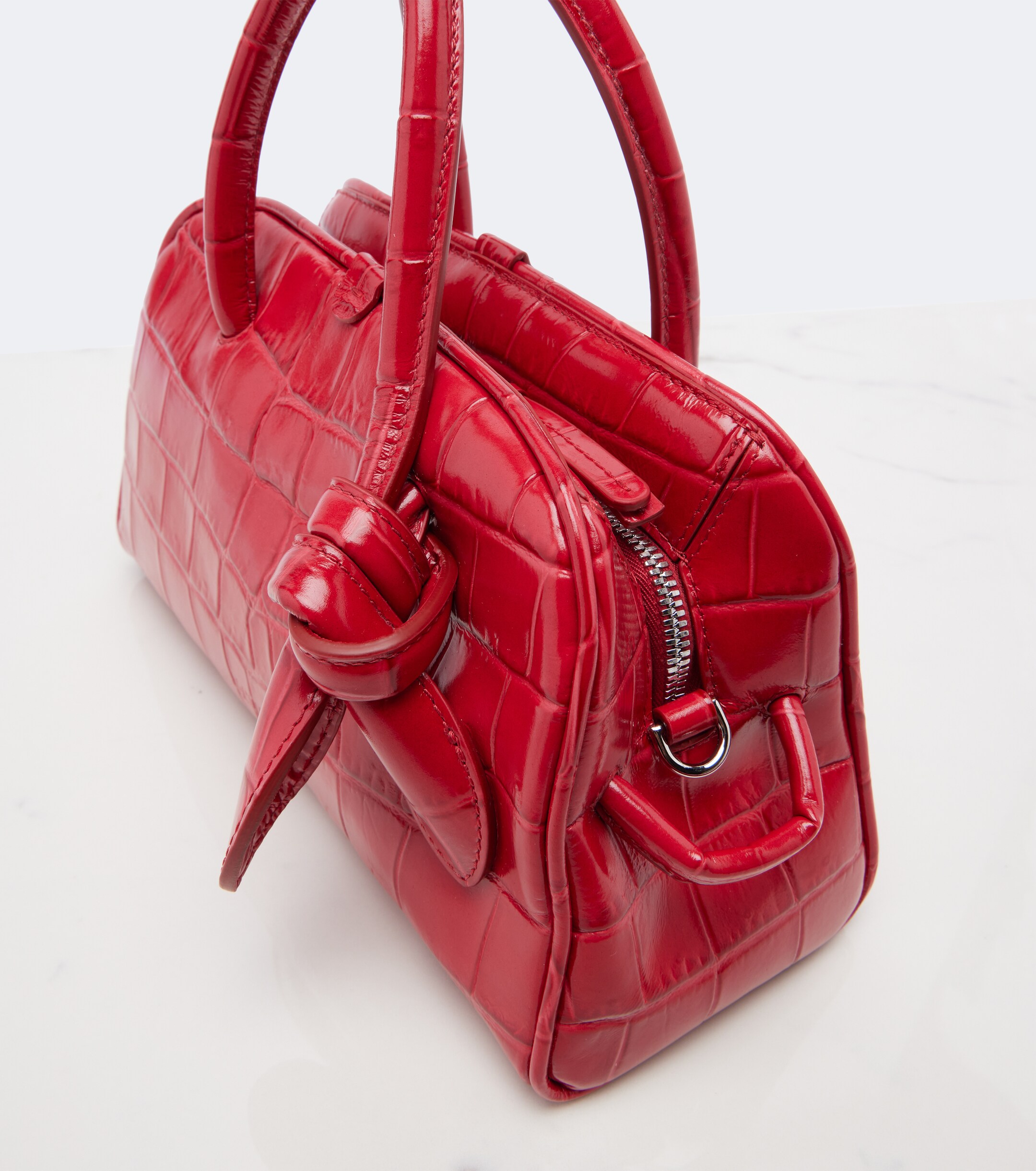 Jacquemus Turismo Small croc-effect leather bowling bag