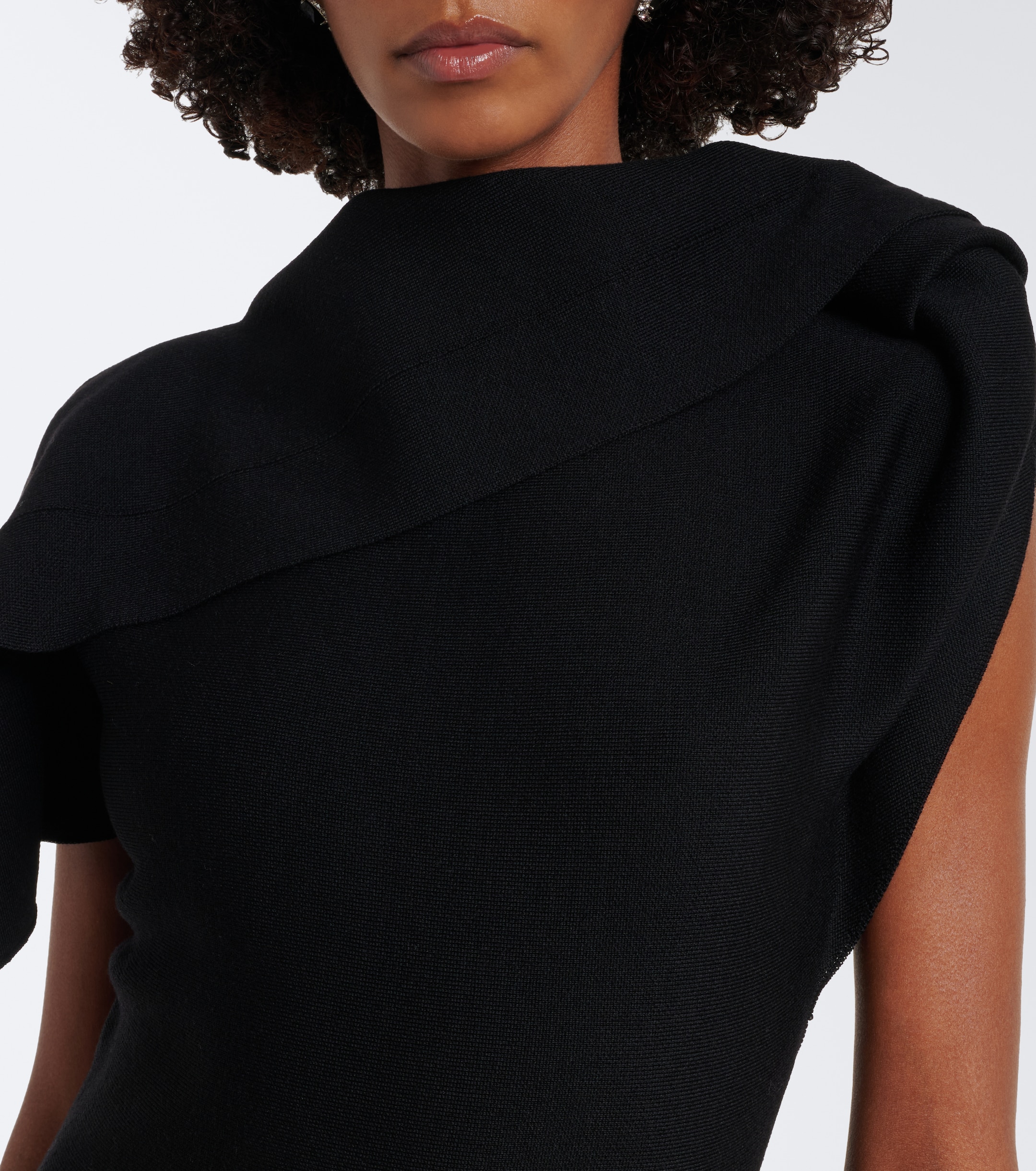 Oscar de la Renta Oscar de la Renta Draped wool-blend midi dress