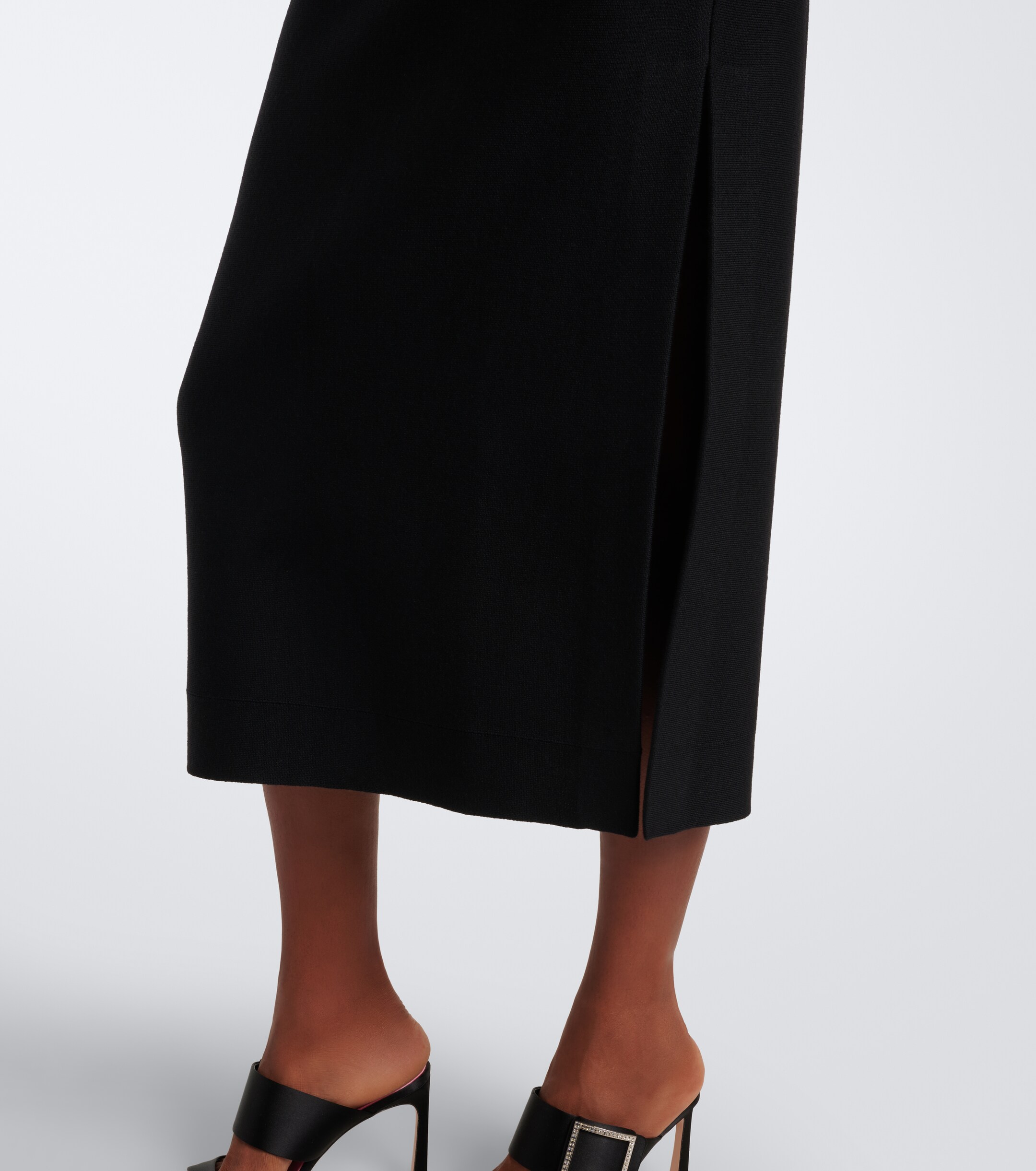 Oscar de la Renta Oscar de la Renta Draped wool-blend midi dress