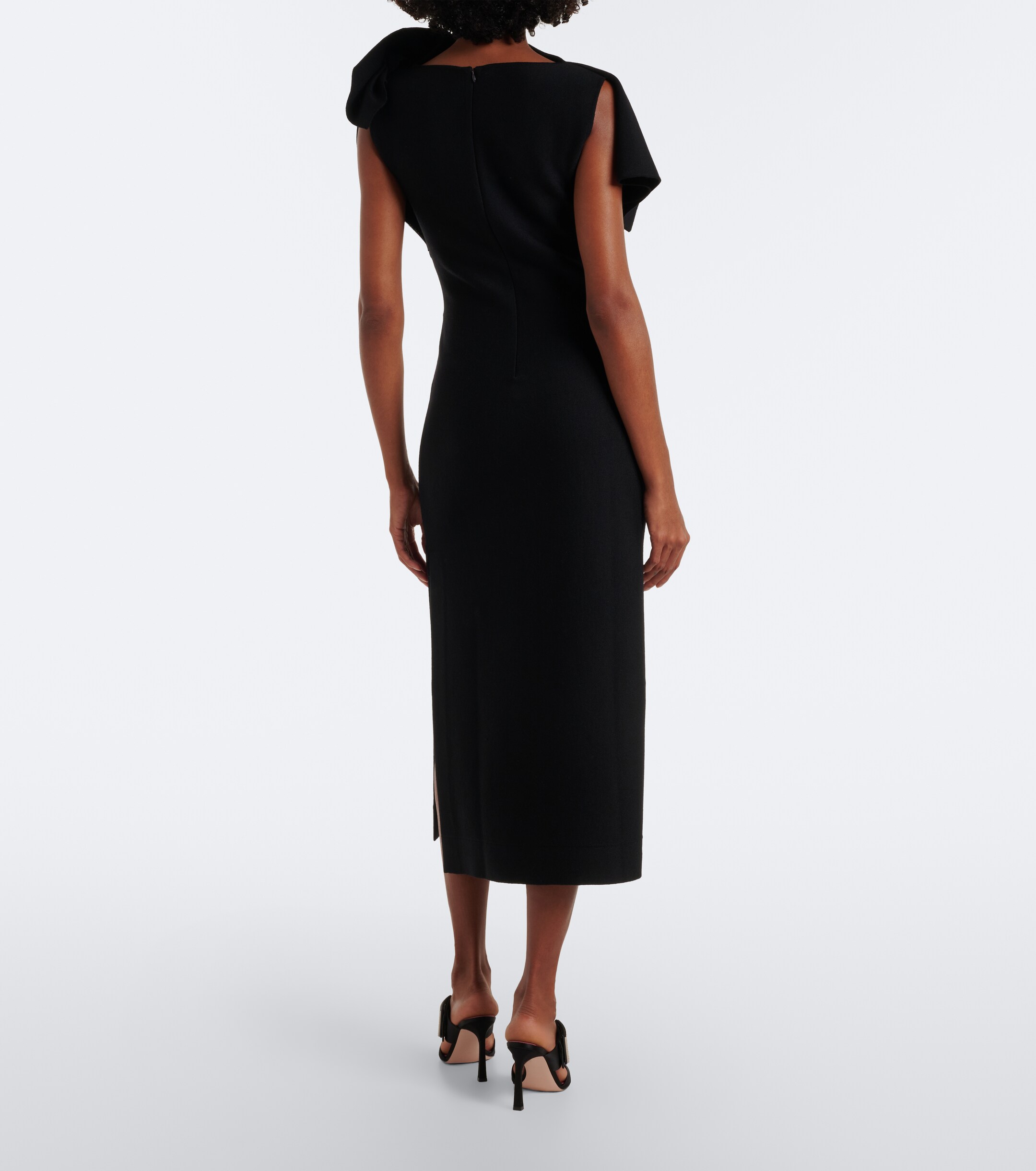 Oscar de la Renta Oscar de la Renta Draped wool-blend midi dress