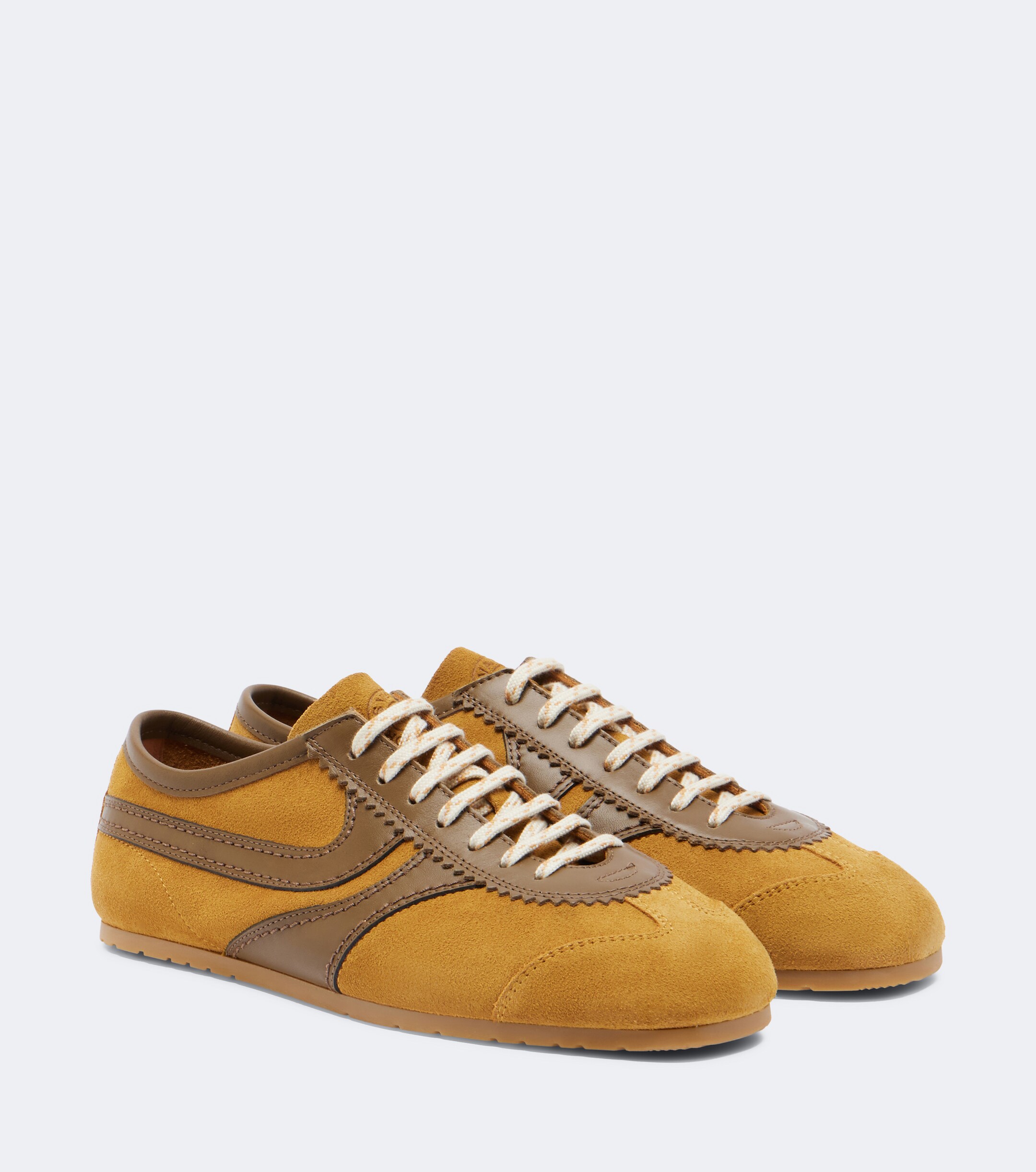 Dries Van Noten Dries Van Noten Leather-trimmed suede sneakers