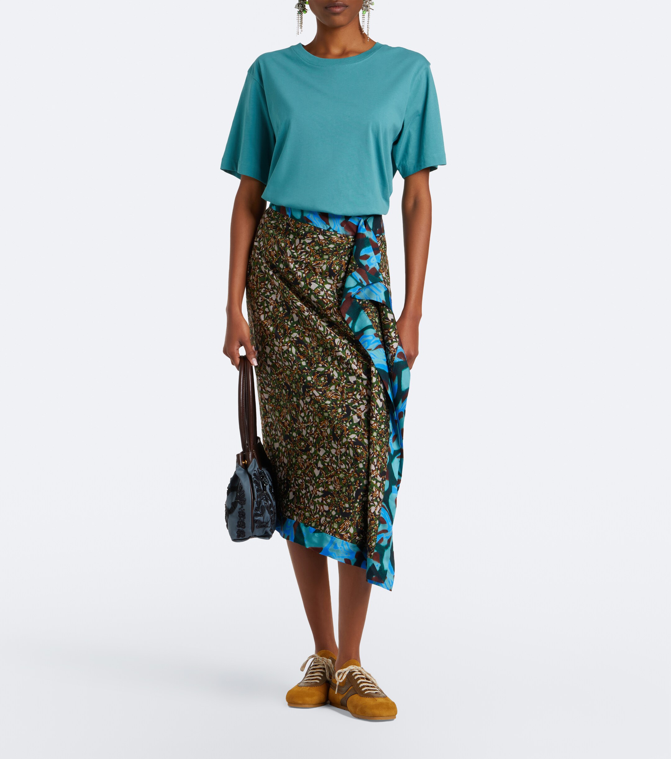 Dries Van Noten Dries Van Noten Leather-trimmed suede sneakers