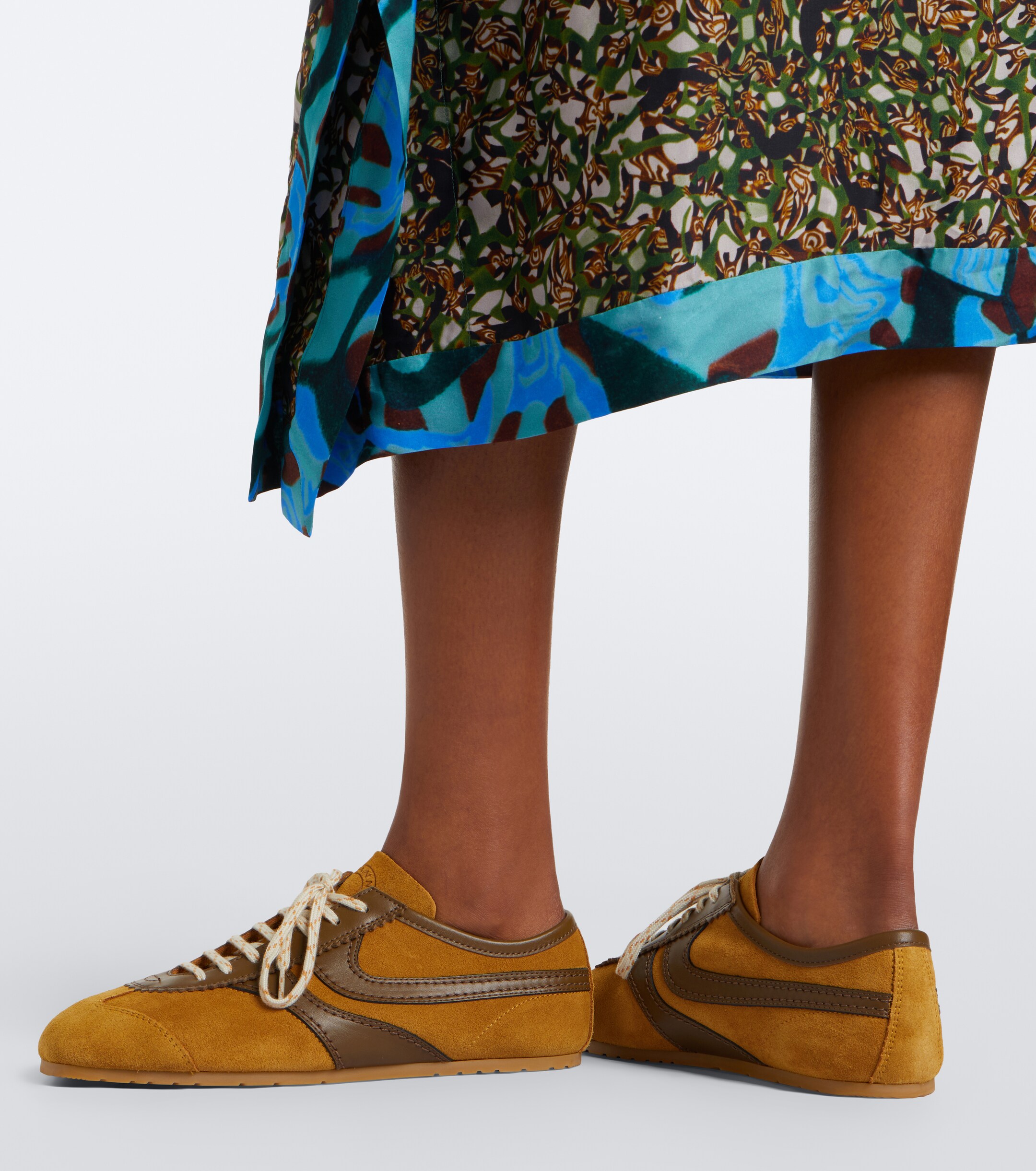 Dries Van Noten Dries Van Noten Leather-trimmed suede sneakers