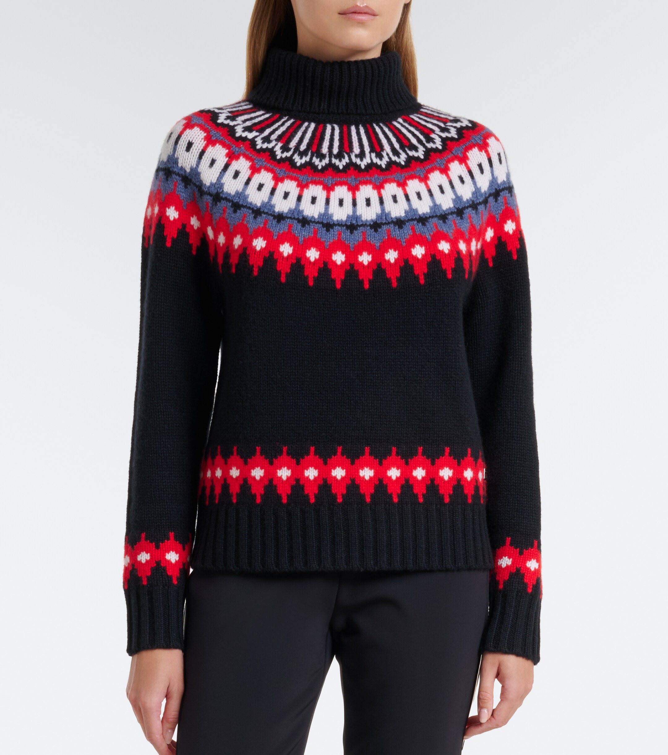 BOGNER Bogner Ingrid jacquard cashmere turtleneck sweater
