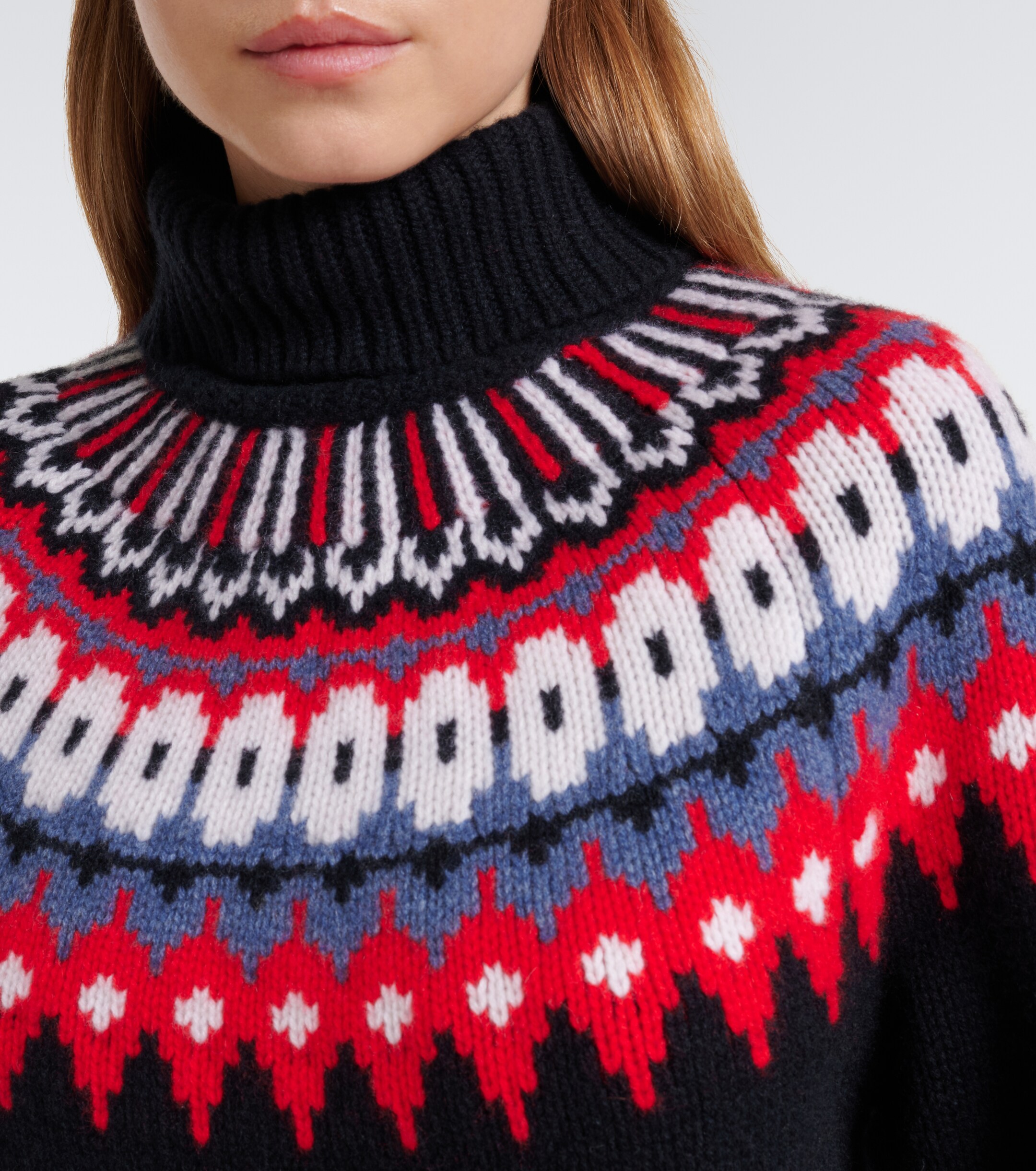 BOGNER Bogner Ingrid jacquard cashmere turtleneck sweater