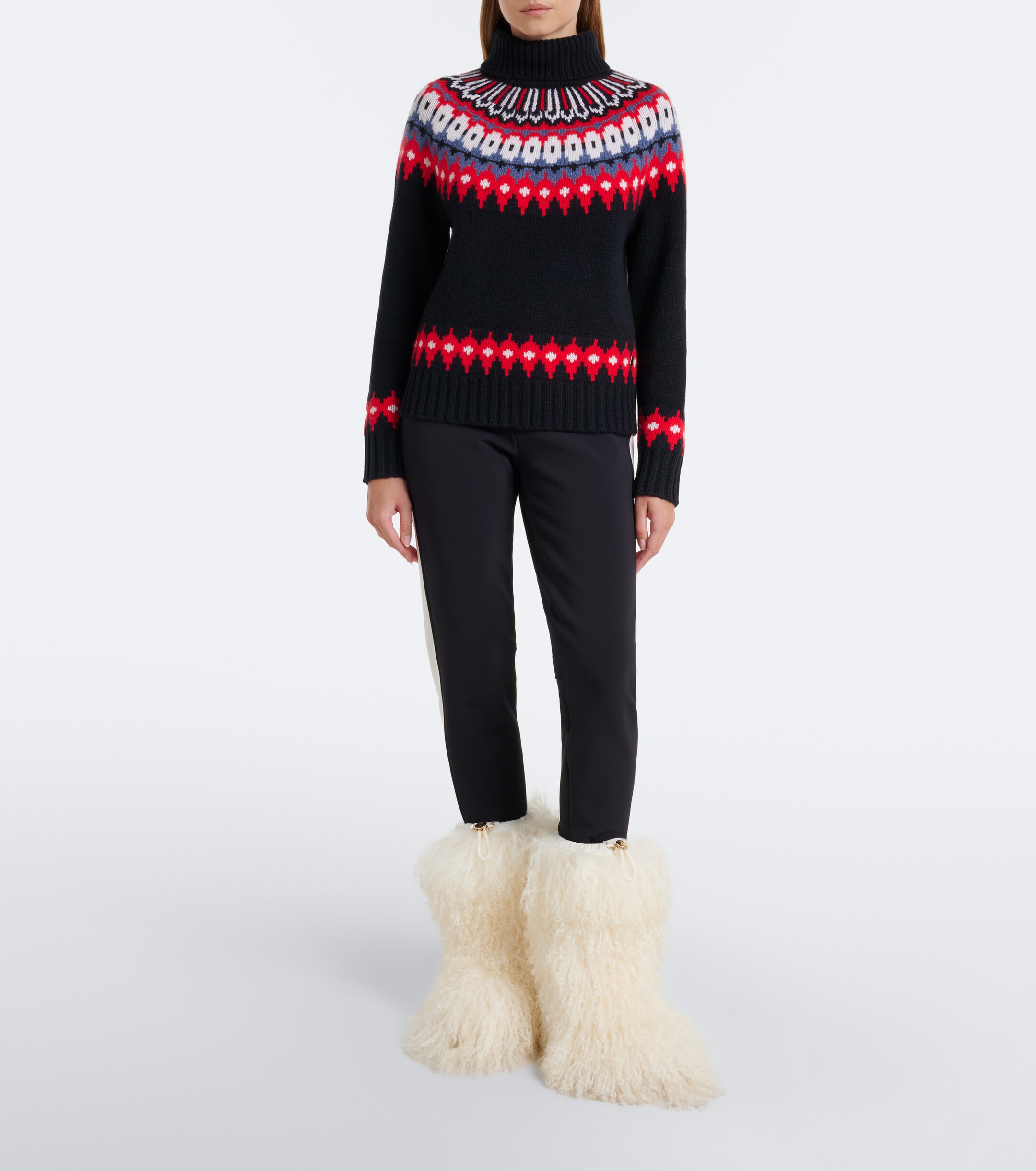 BOGNER Bogner Ingrid jacquard cashmere turtleneck sweater