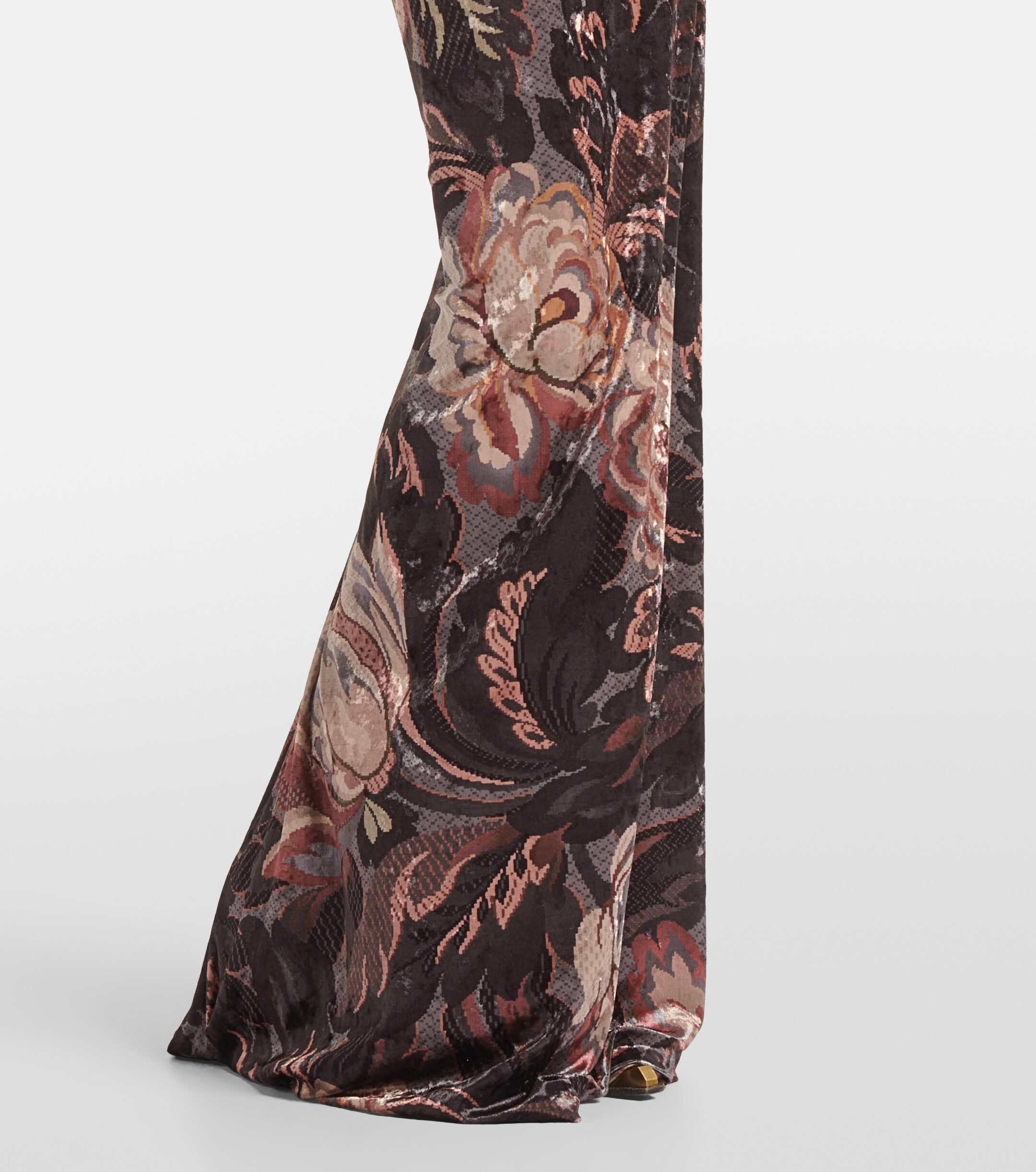 Etro Floral halterneck velvet gown