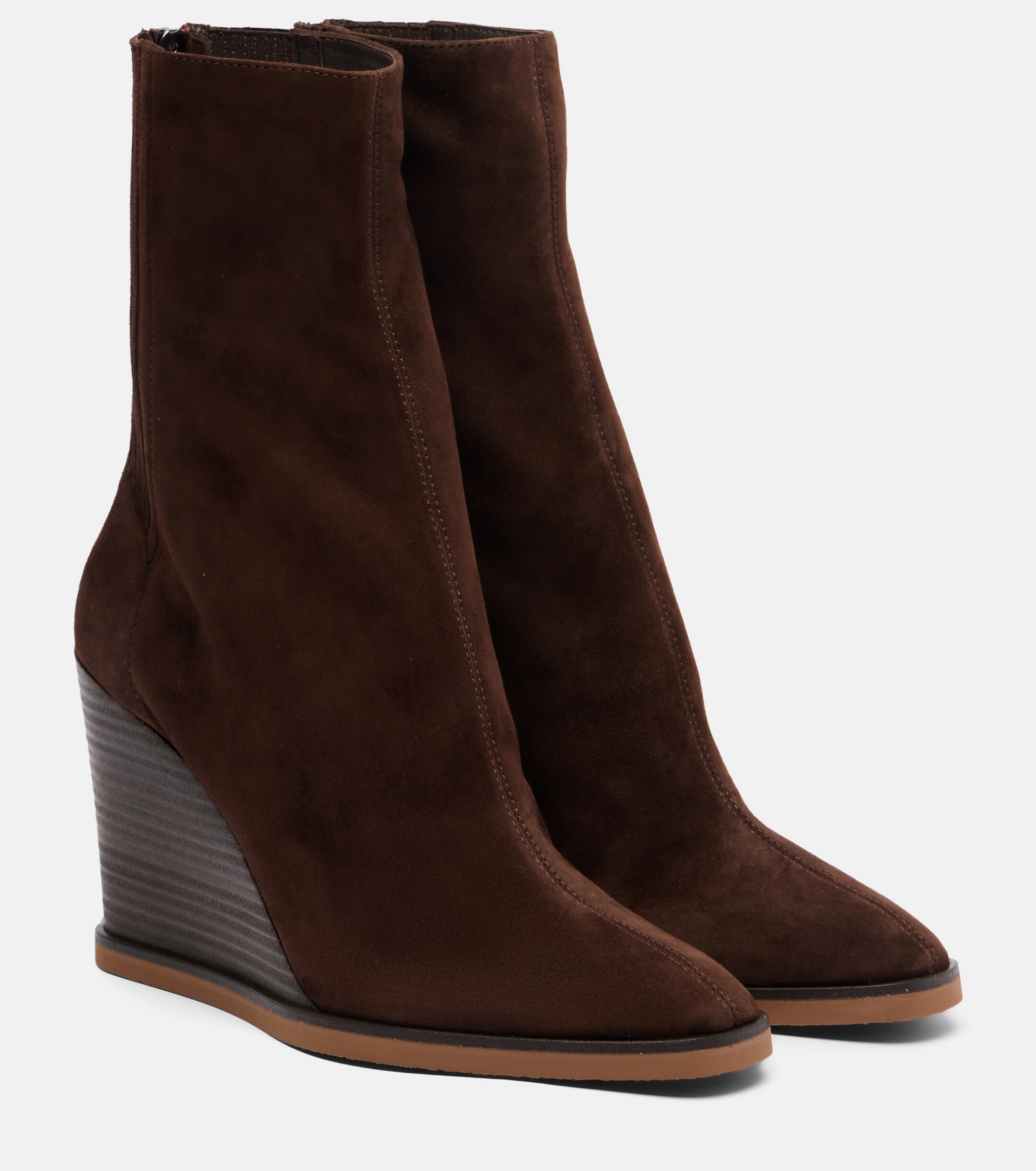 AQUAZZURA - Saint Honoré 85 suede wedge ankle boots | Plush