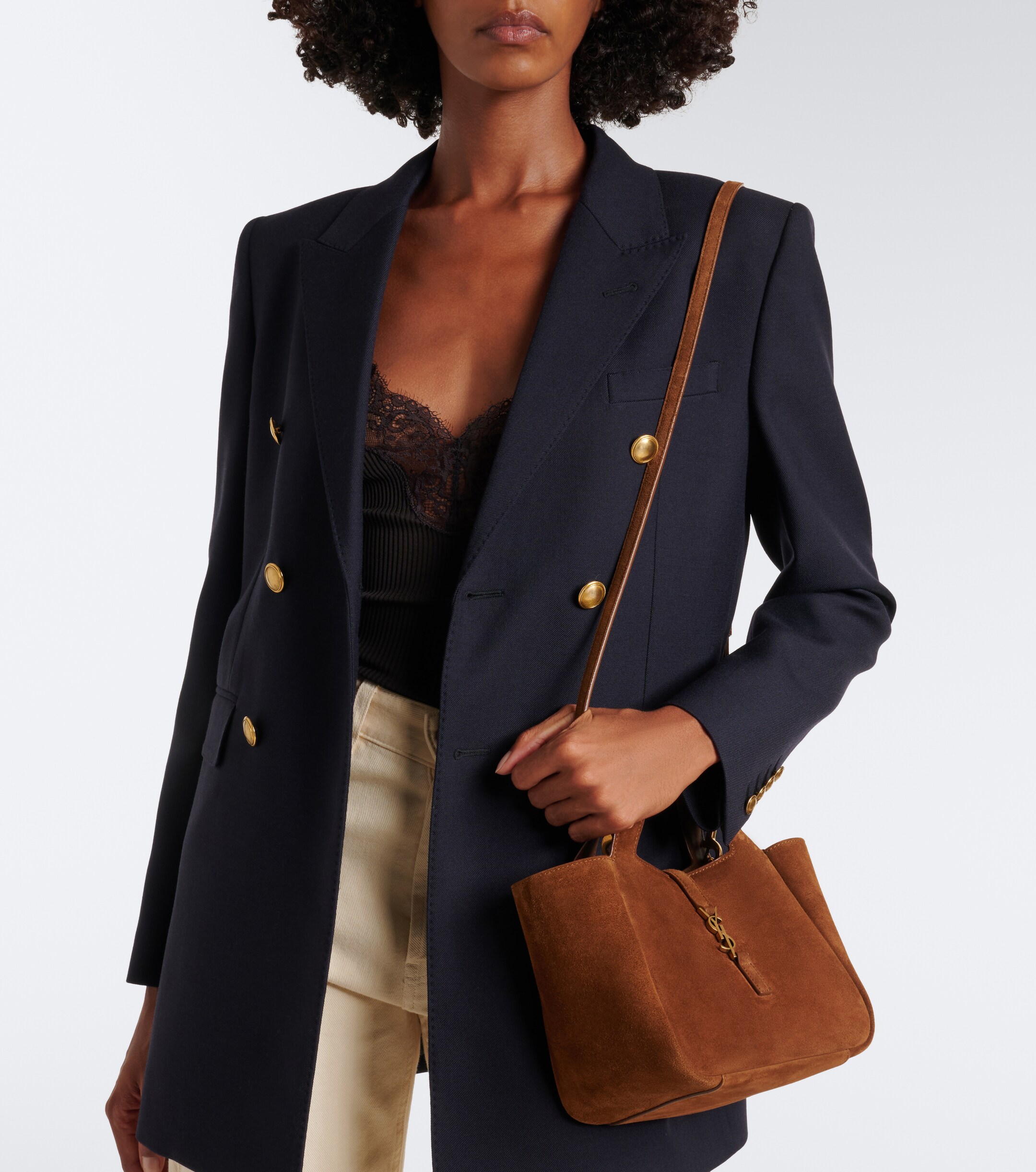 Saint Laurent Le 5 à 7 suede shoulder bag