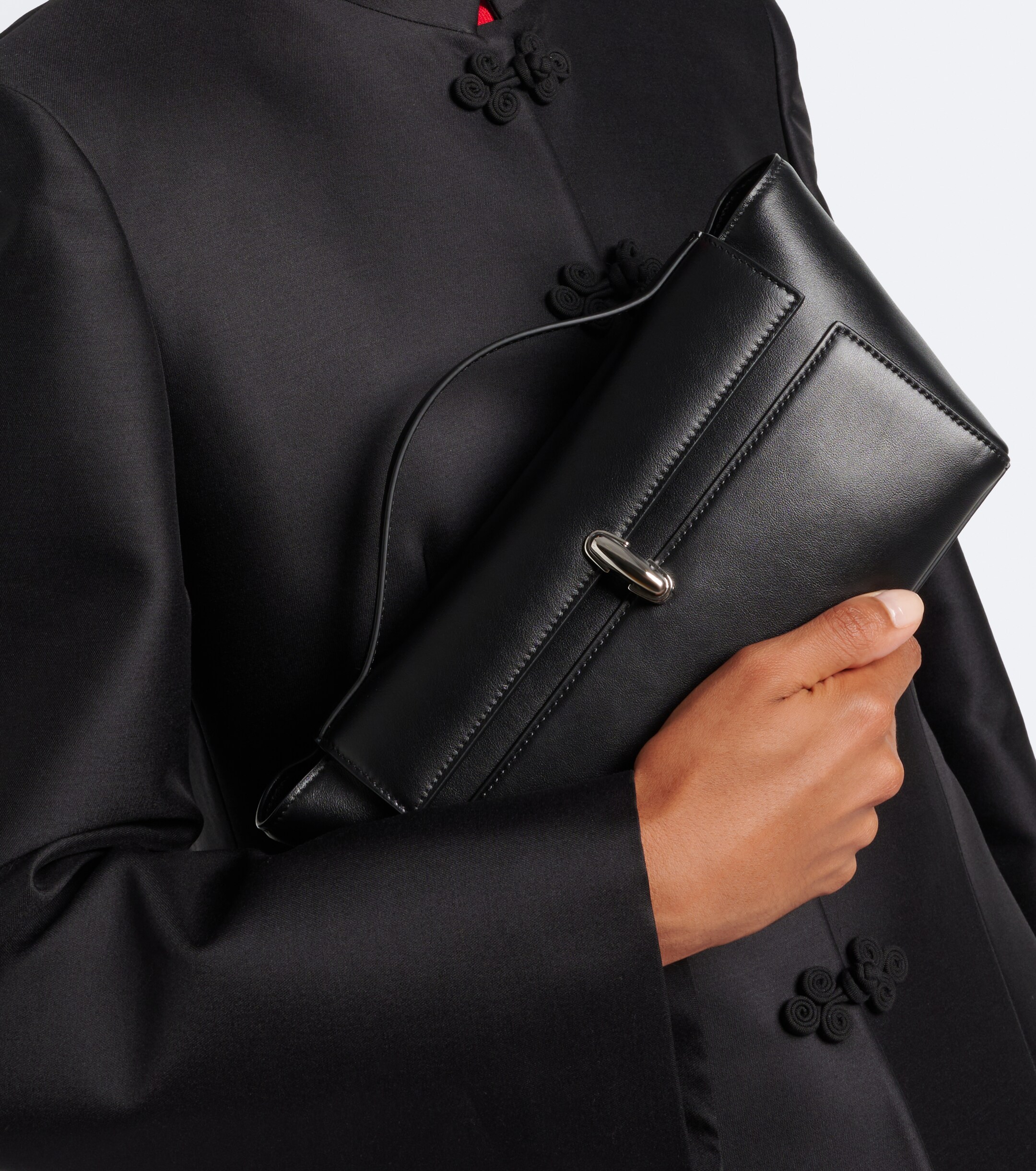 Savette Symmetry Trapeze leather clutch thumbnail