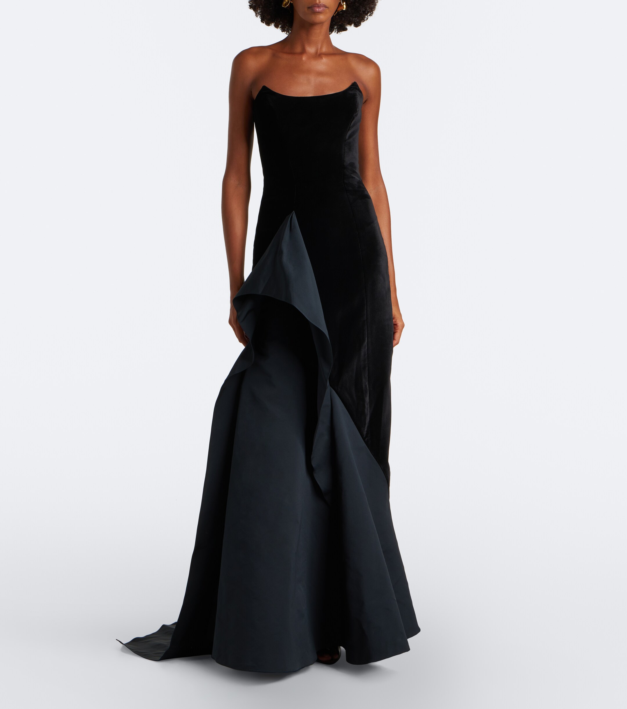 Safiyaa Safiyaa Fianne velvet and faille corset gown