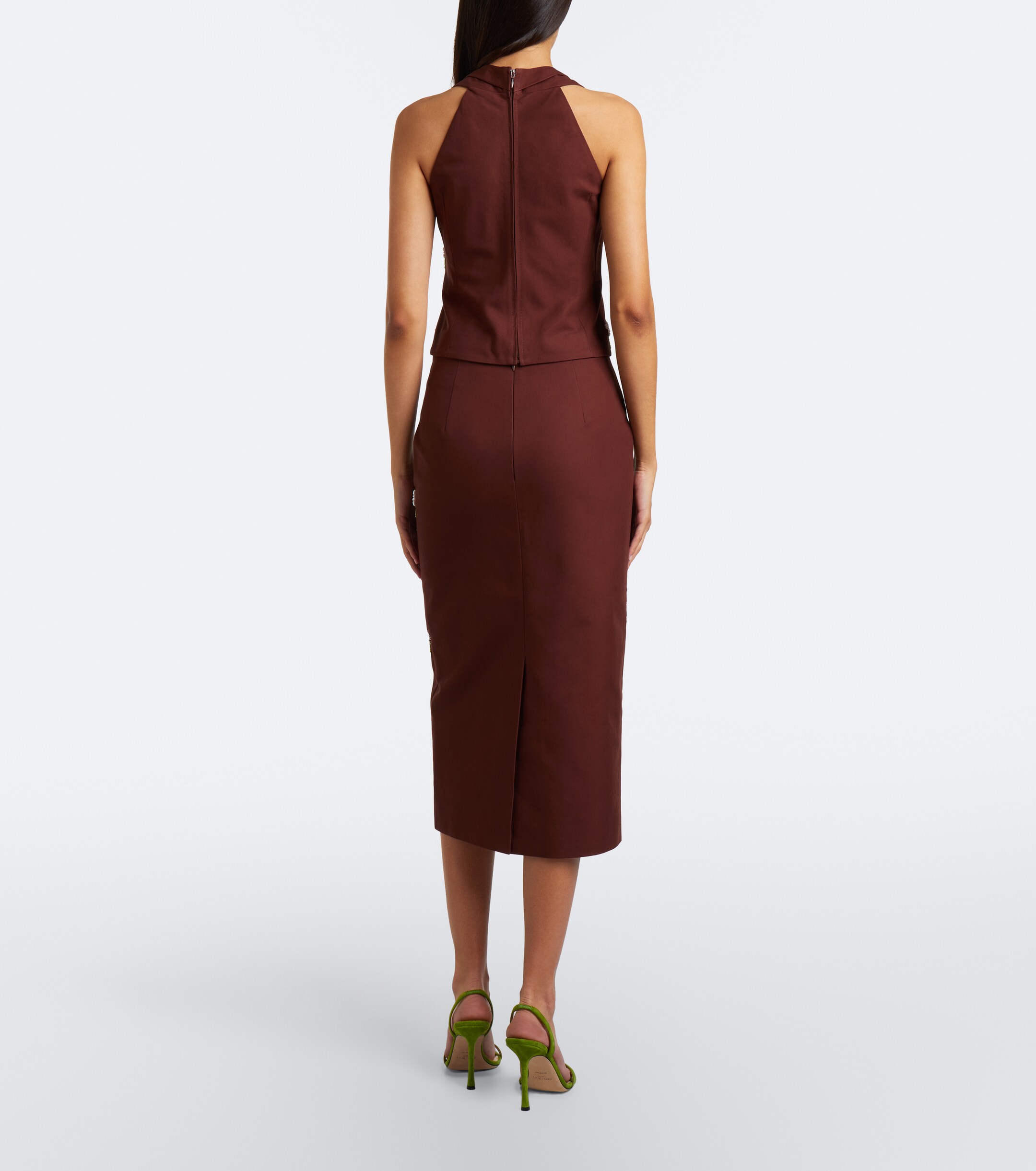 SHUSHU/TONG Shushu/Tong Embellished cotton pencil skirt