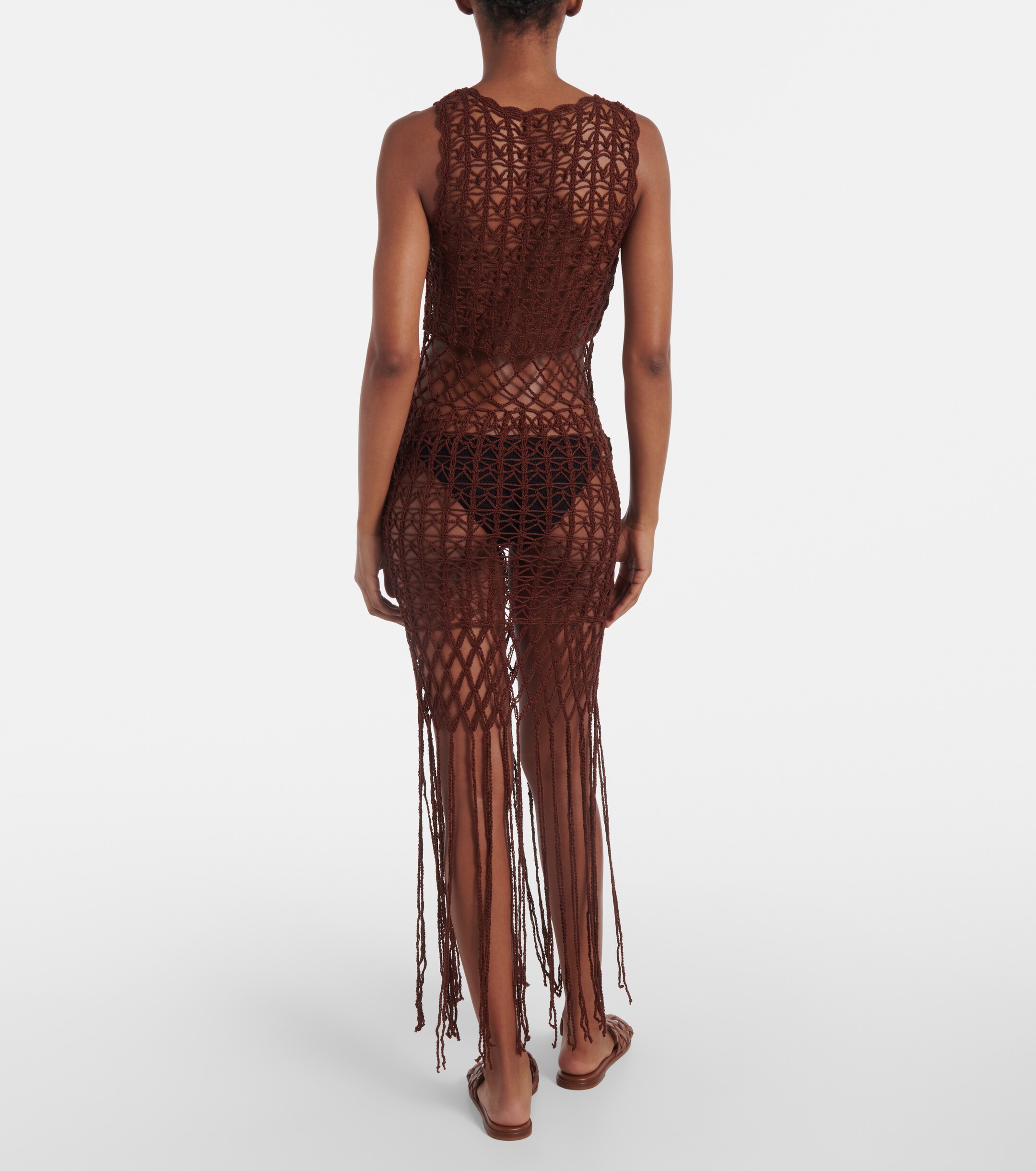 Anna Kosturova Anna Kosturova Fringed cotton minidress