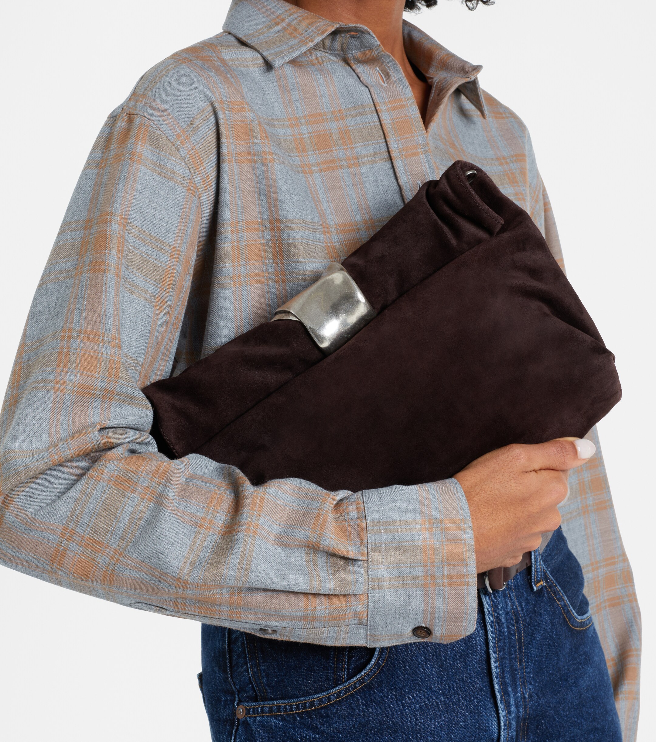 Staud Cuff suede clutch
