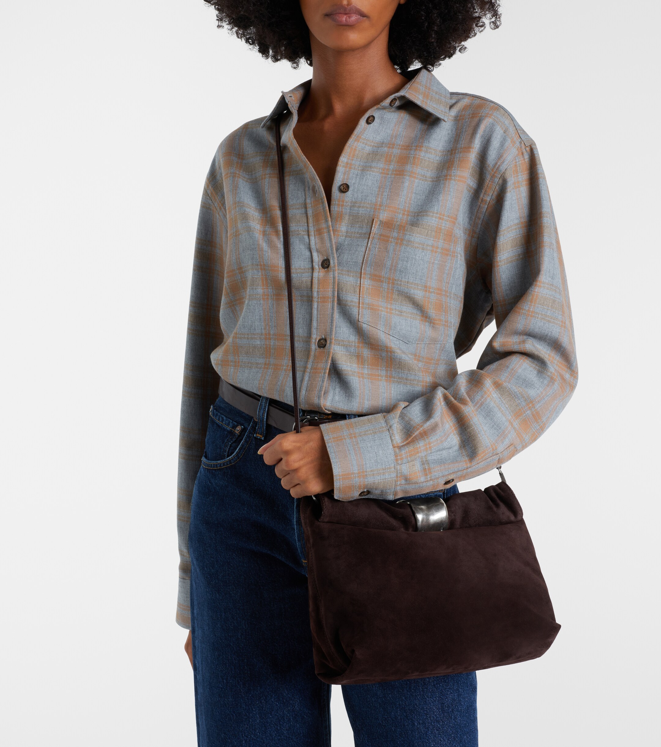Staud Cuff suede clutch