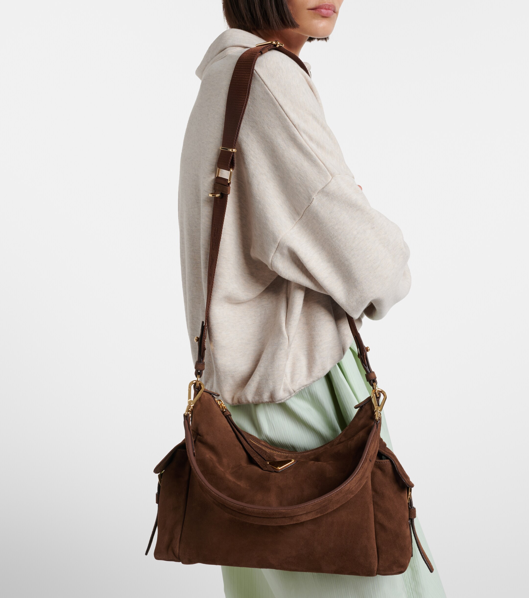 Prada Prada Explore Large suede shoulder bag