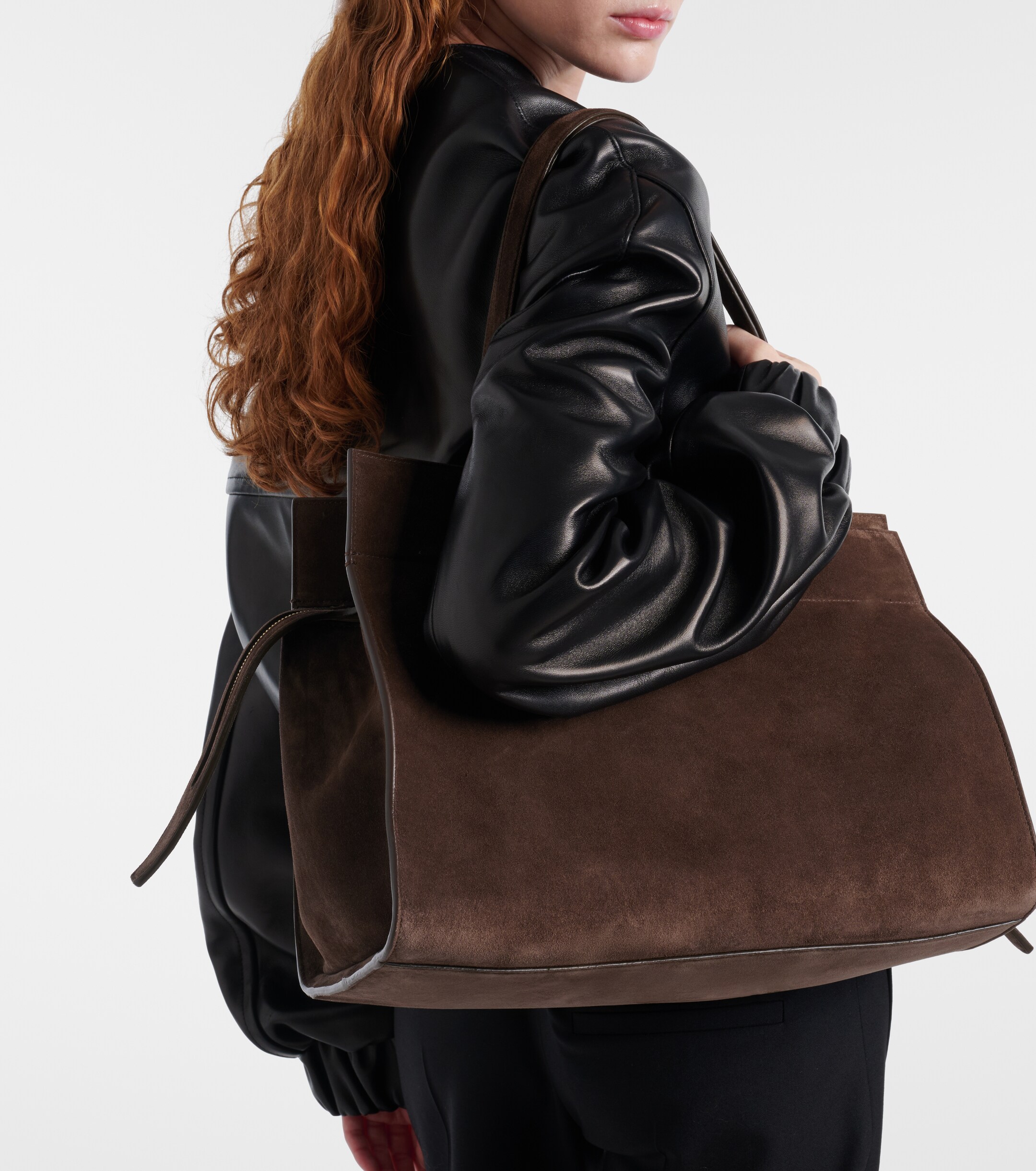 KHAITE Crosby suede tote bag