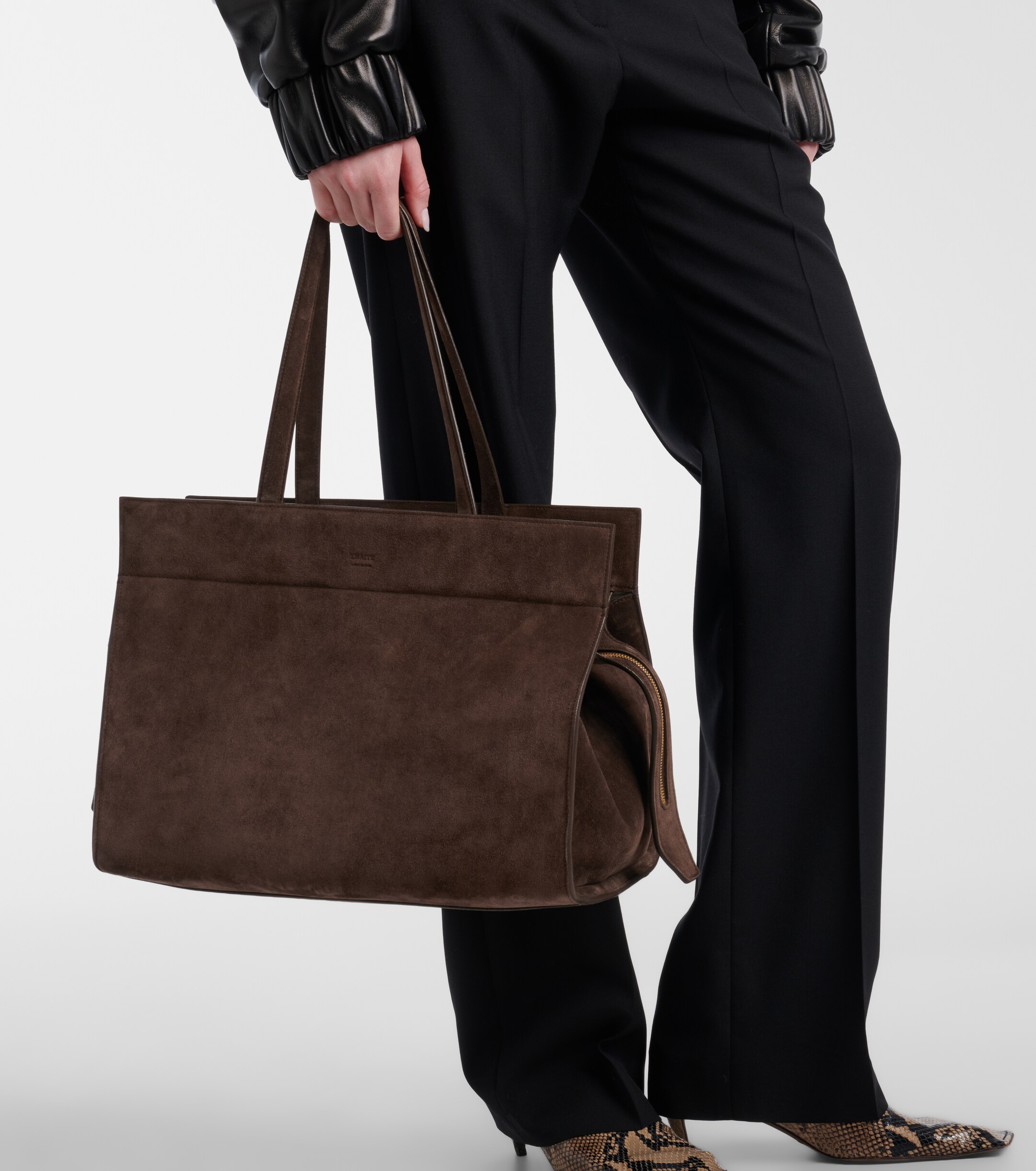 KHAITE Crosby suede tote bag