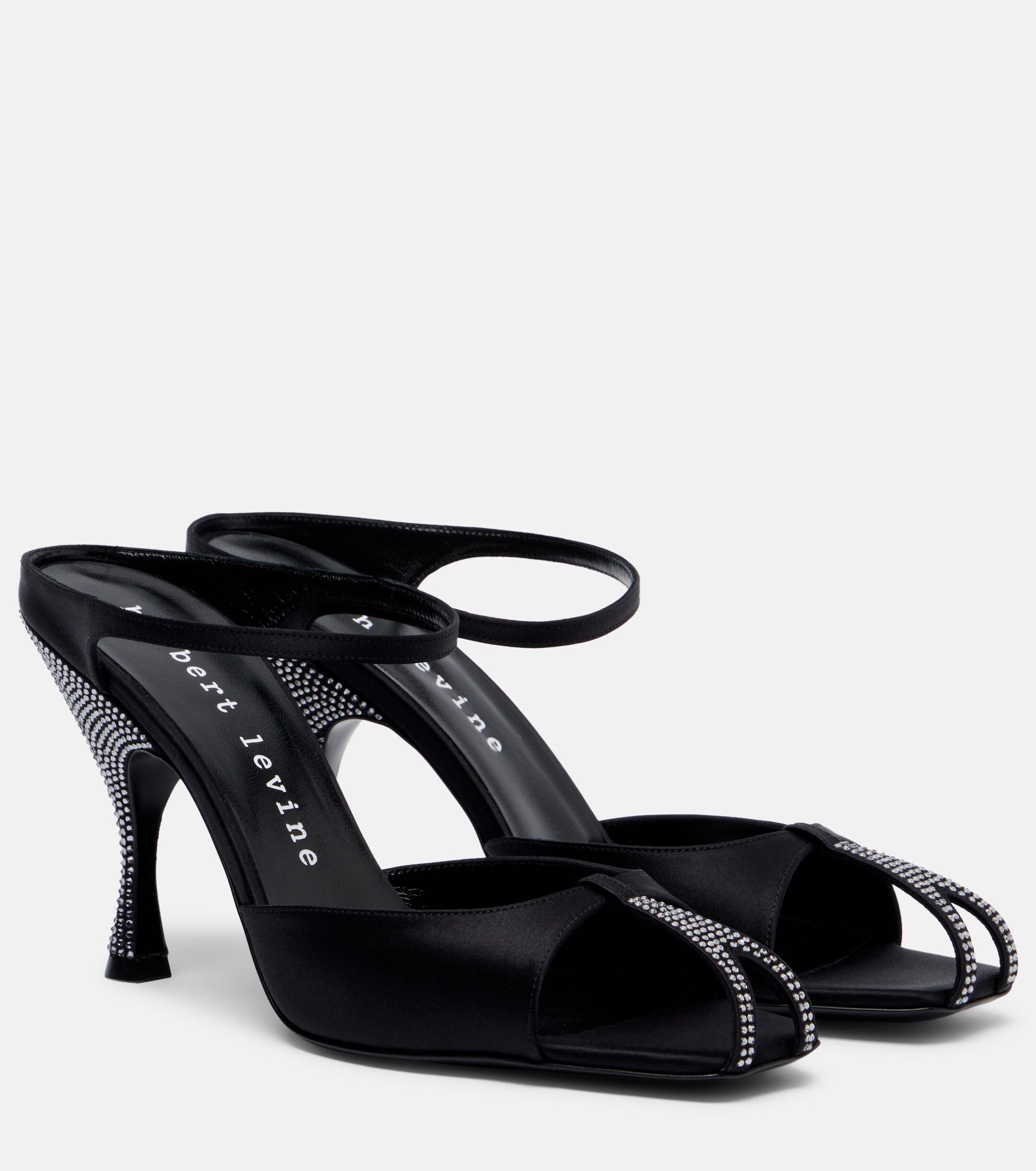 Herbert Levine Herbert Levine Hidden Gem embellished satin mules