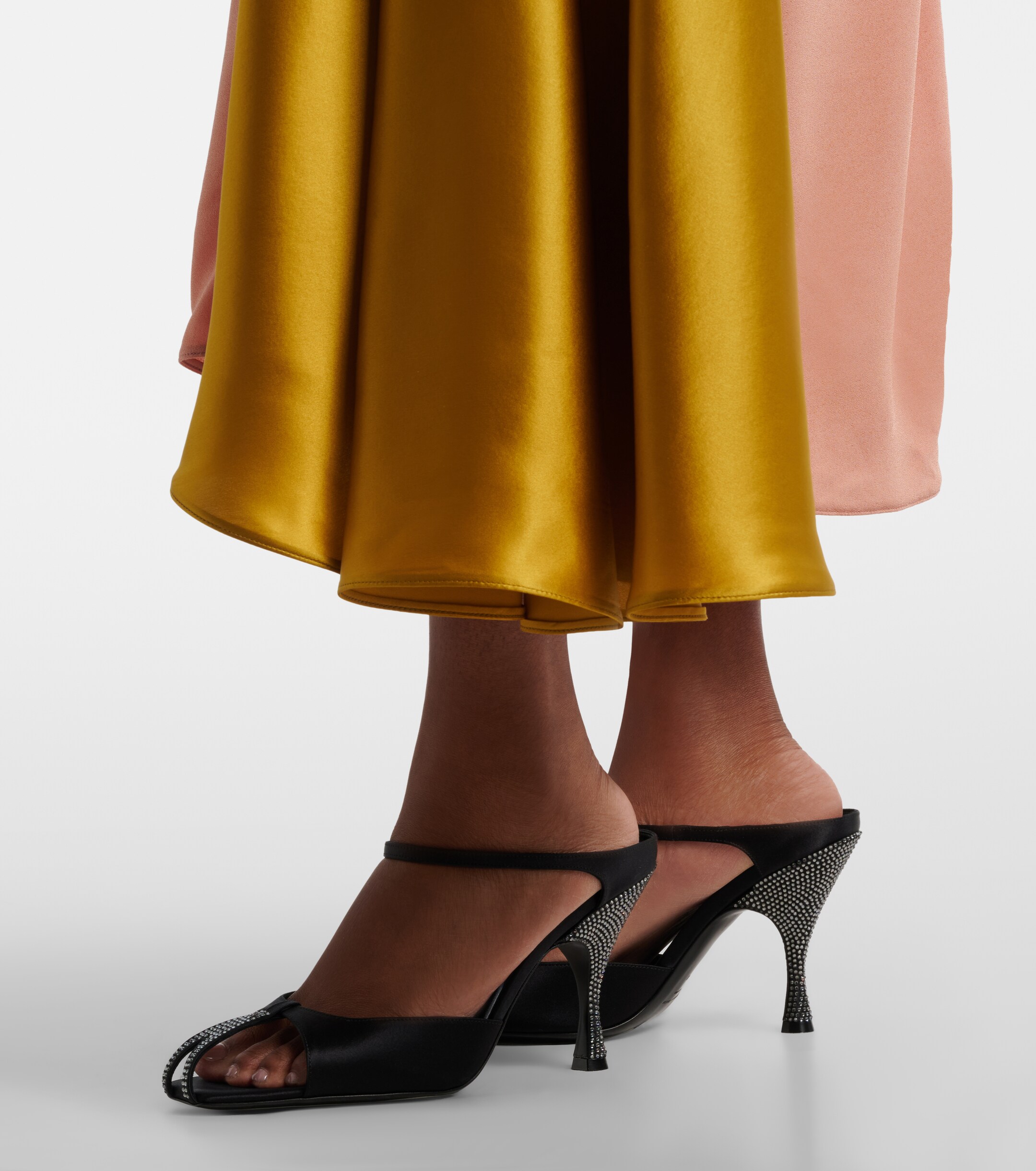 Herbert Levine Herbert Levine Hidden Gem embellished satin mules