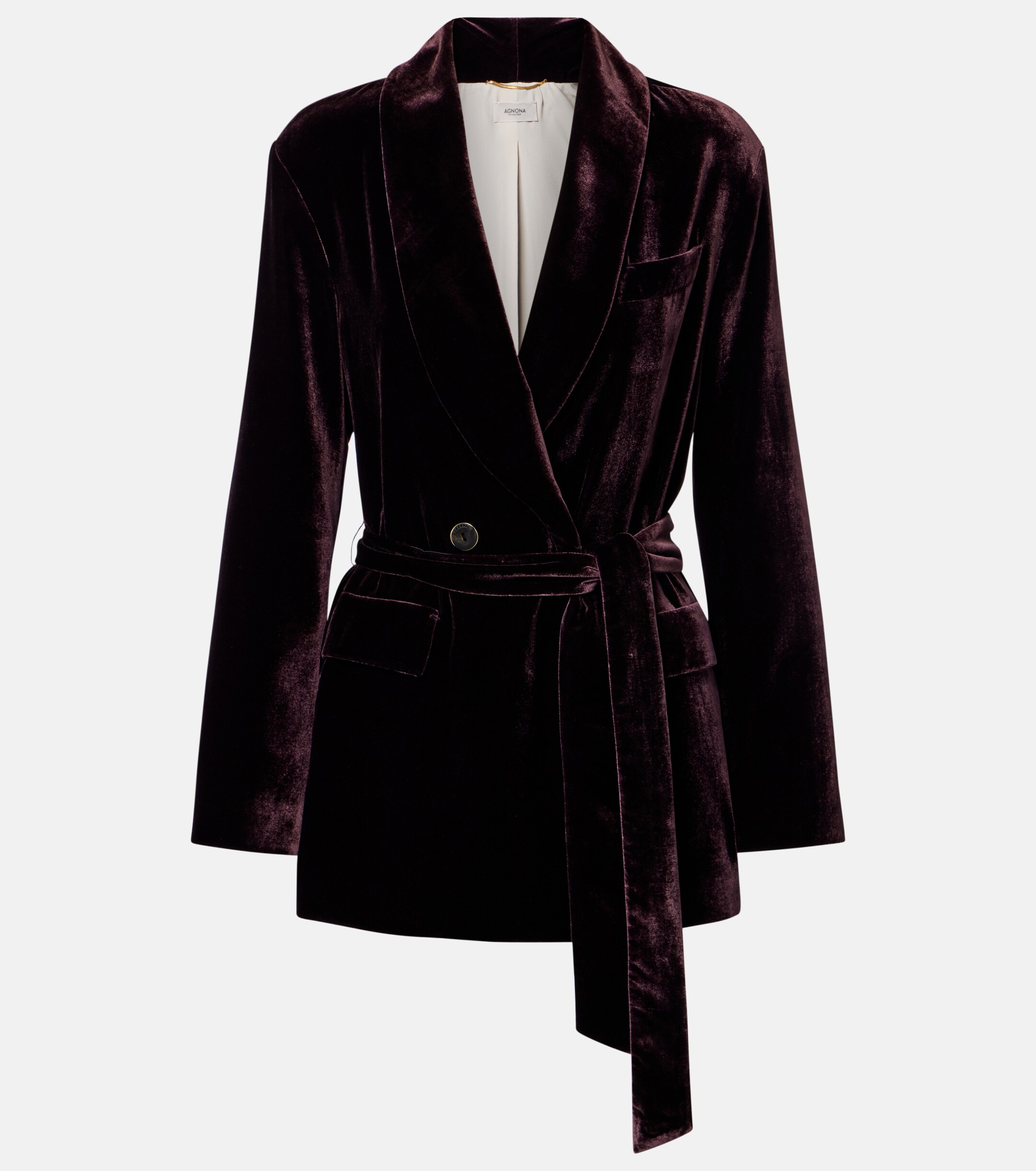 AGNONA Agnona Belted double-breasted velvet blazer