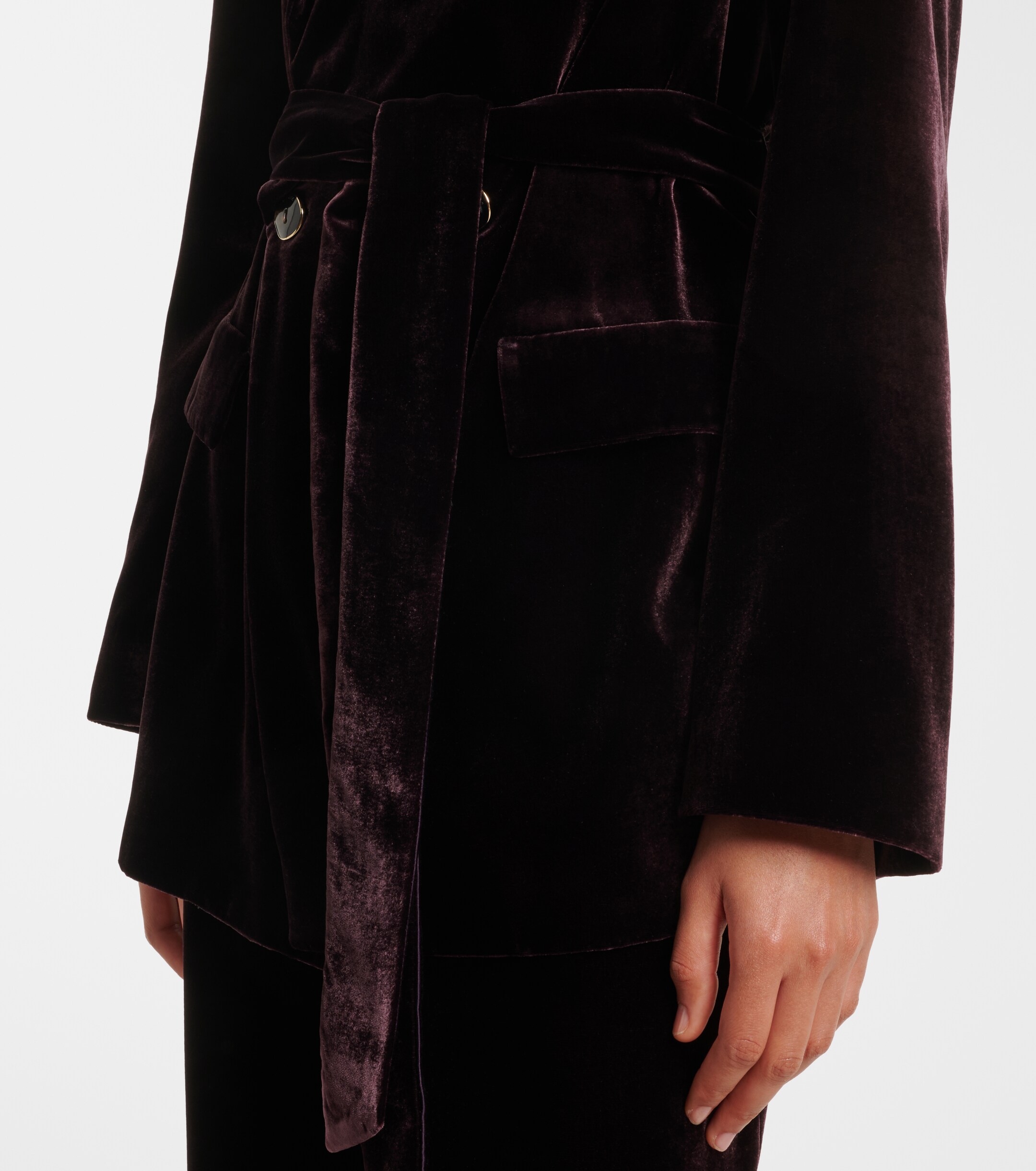AGNONA Agnona Belted double-breasted velvet blazer