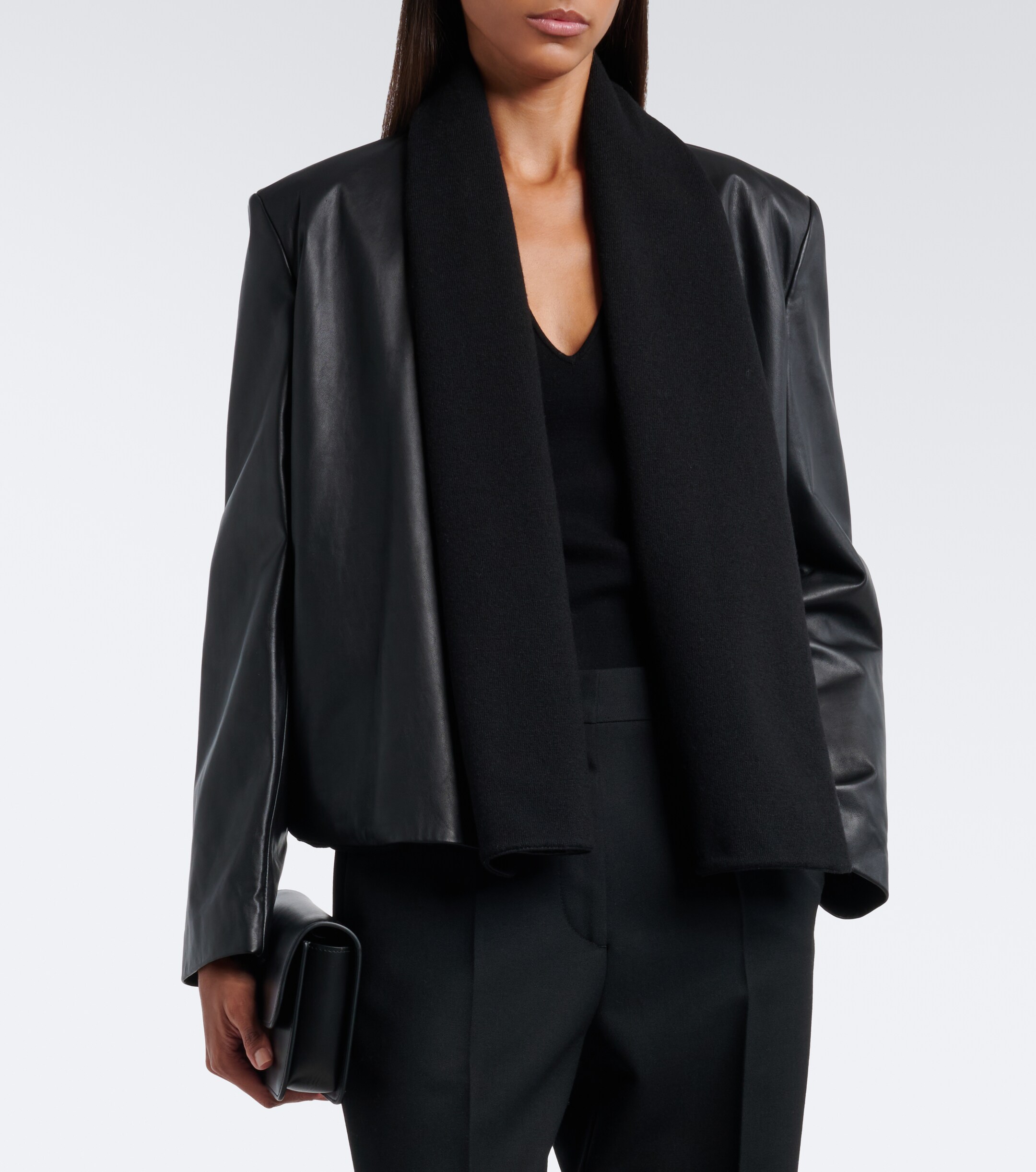 TOTEME Toteme Tie-neck leather jacket