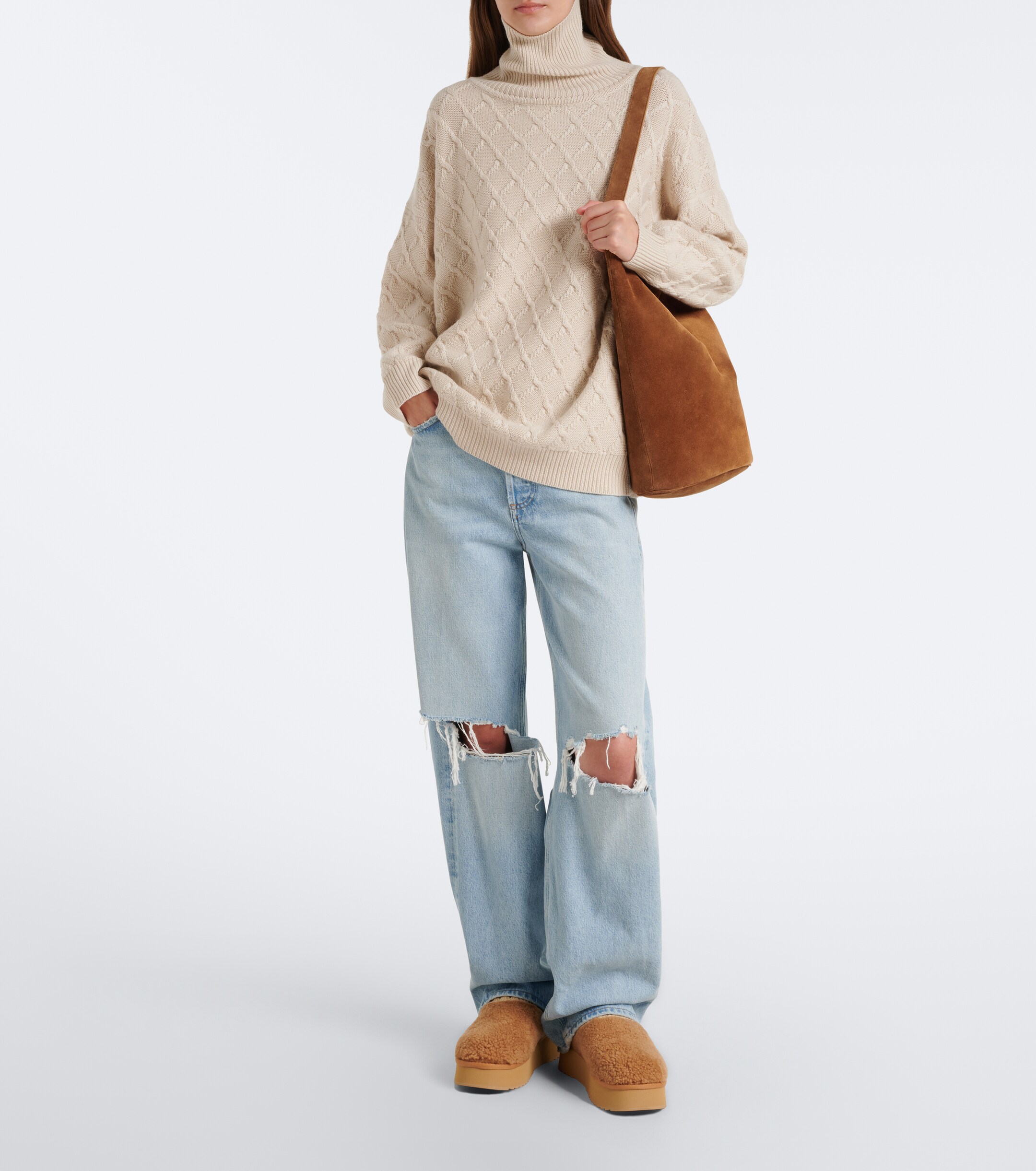 MOU Mou Shearling platform mules