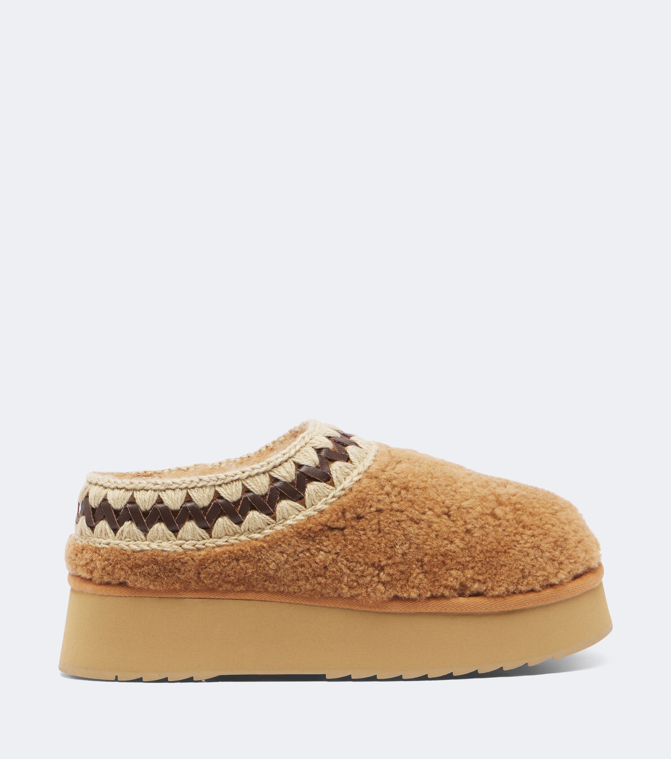 MOU Mou Shearling platform mules
