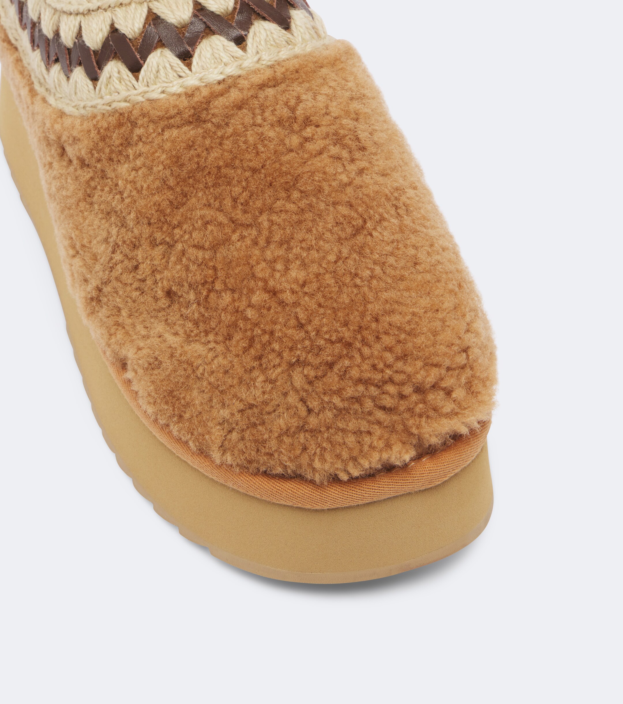 MOU Mou Shearling platform mules