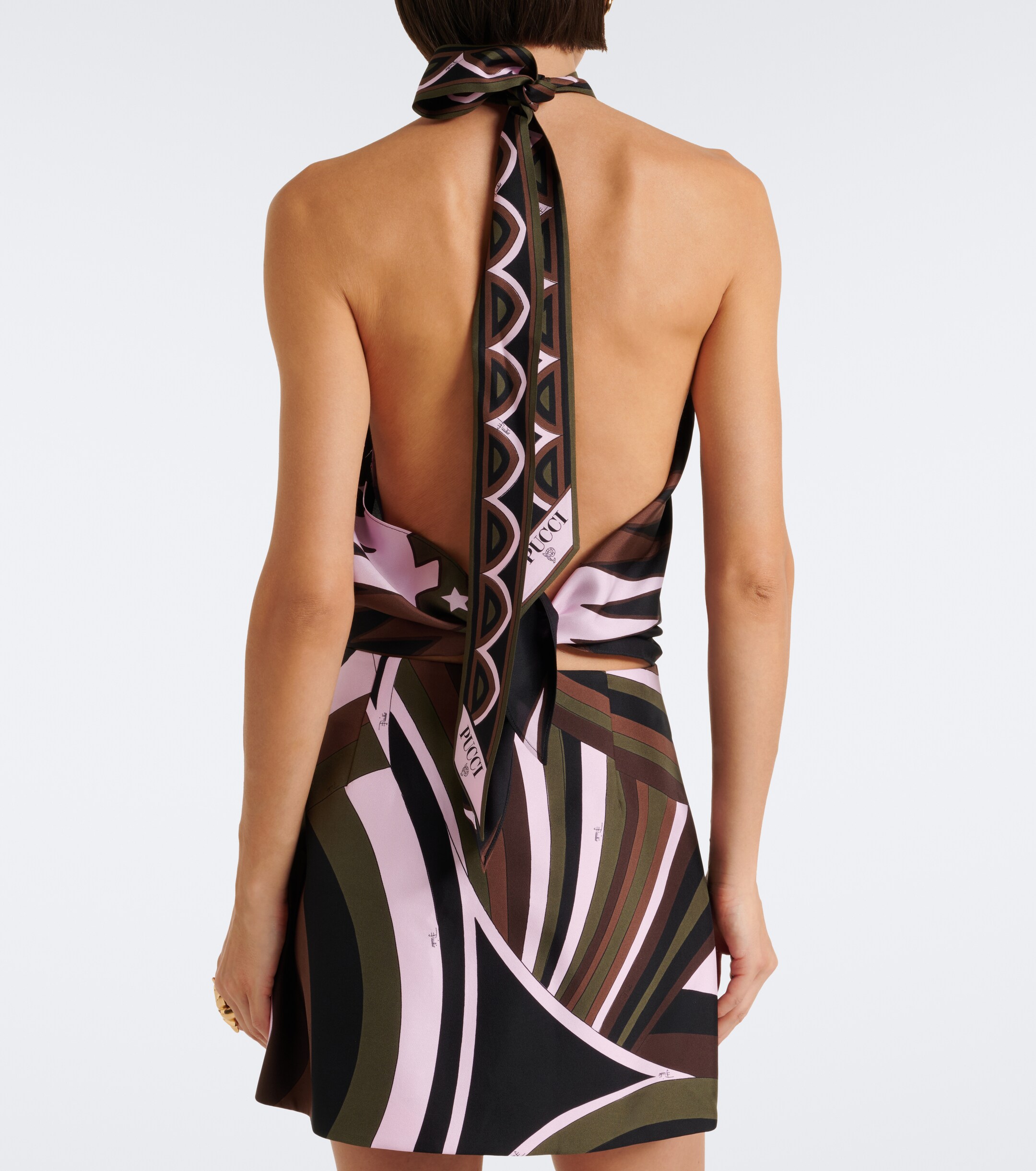 Pucci Pucci Valdimontone halterneck silk twill top