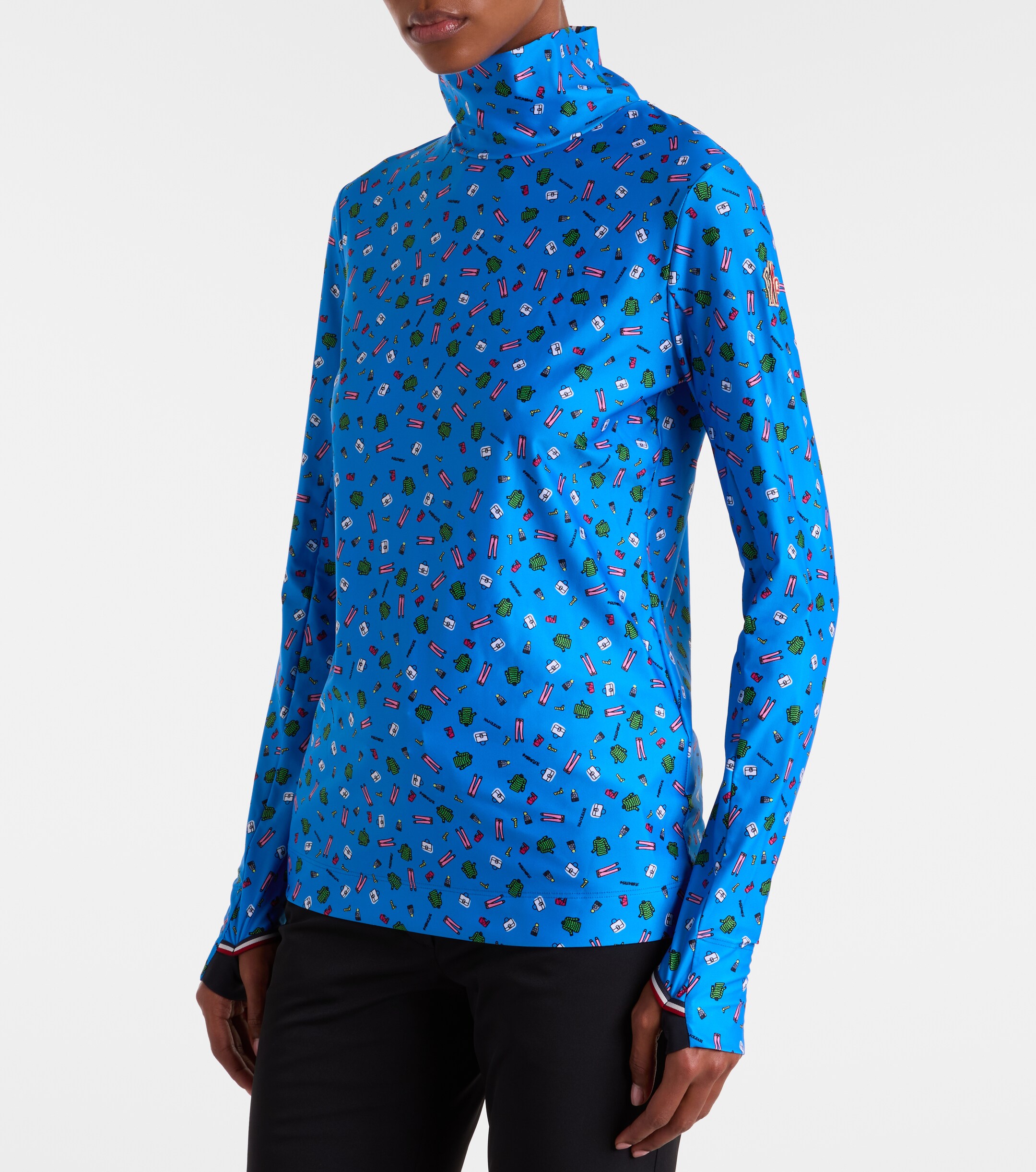 MONCLER GENIUS Moncler Genius x Naj-Oleari 3 Moncler Grenoble printed turtleneck ski top