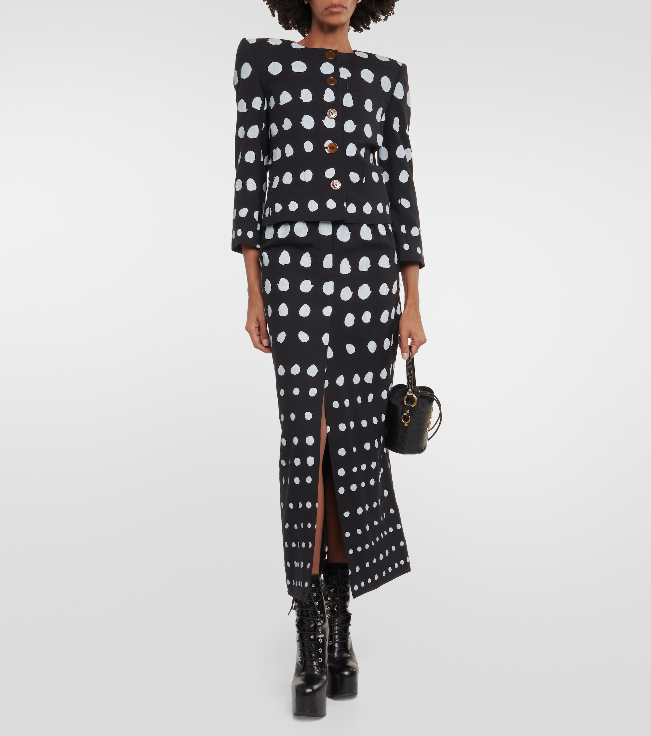 Vivienne Westwood Polka-dot wool maxi skirt