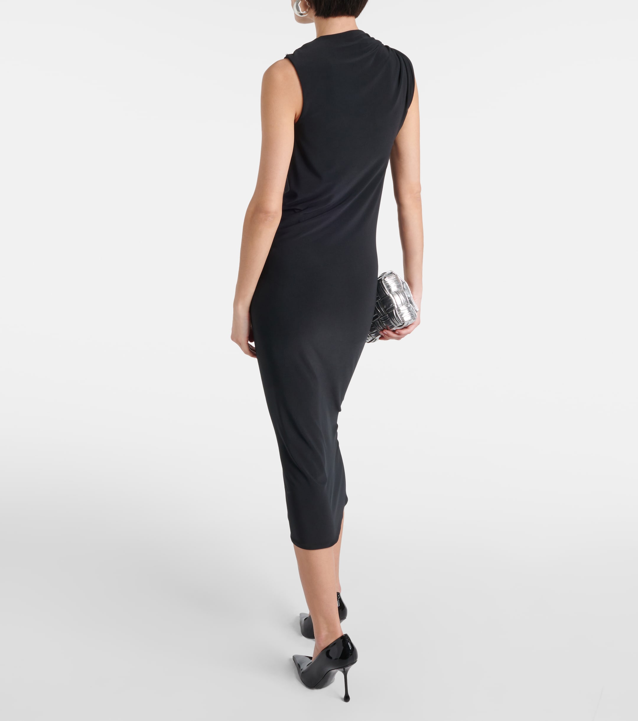 Sportmax Nuble asymmetric jersey midi dress