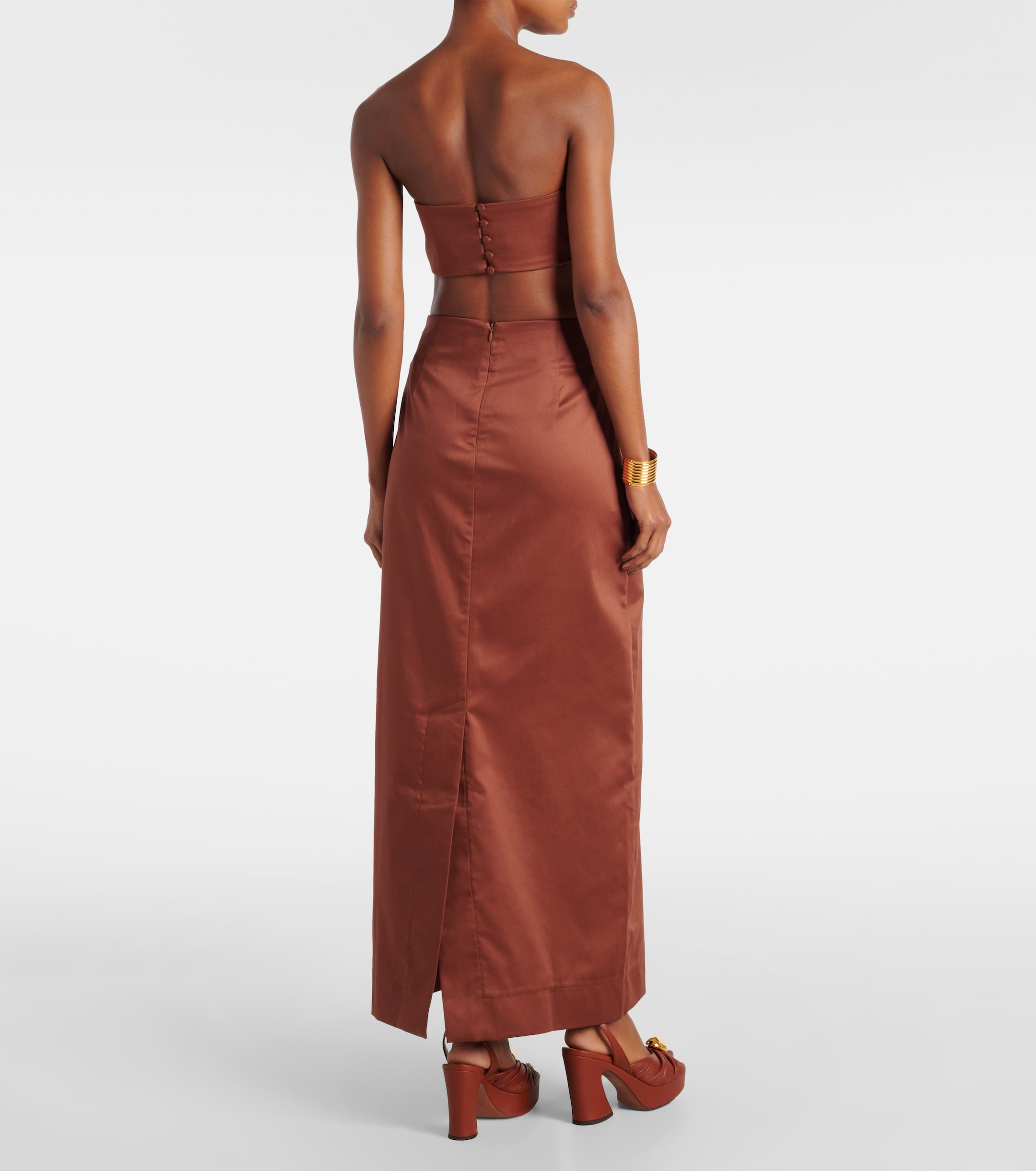 Adriana Degreas Shell-embellished cotton-blend bra top