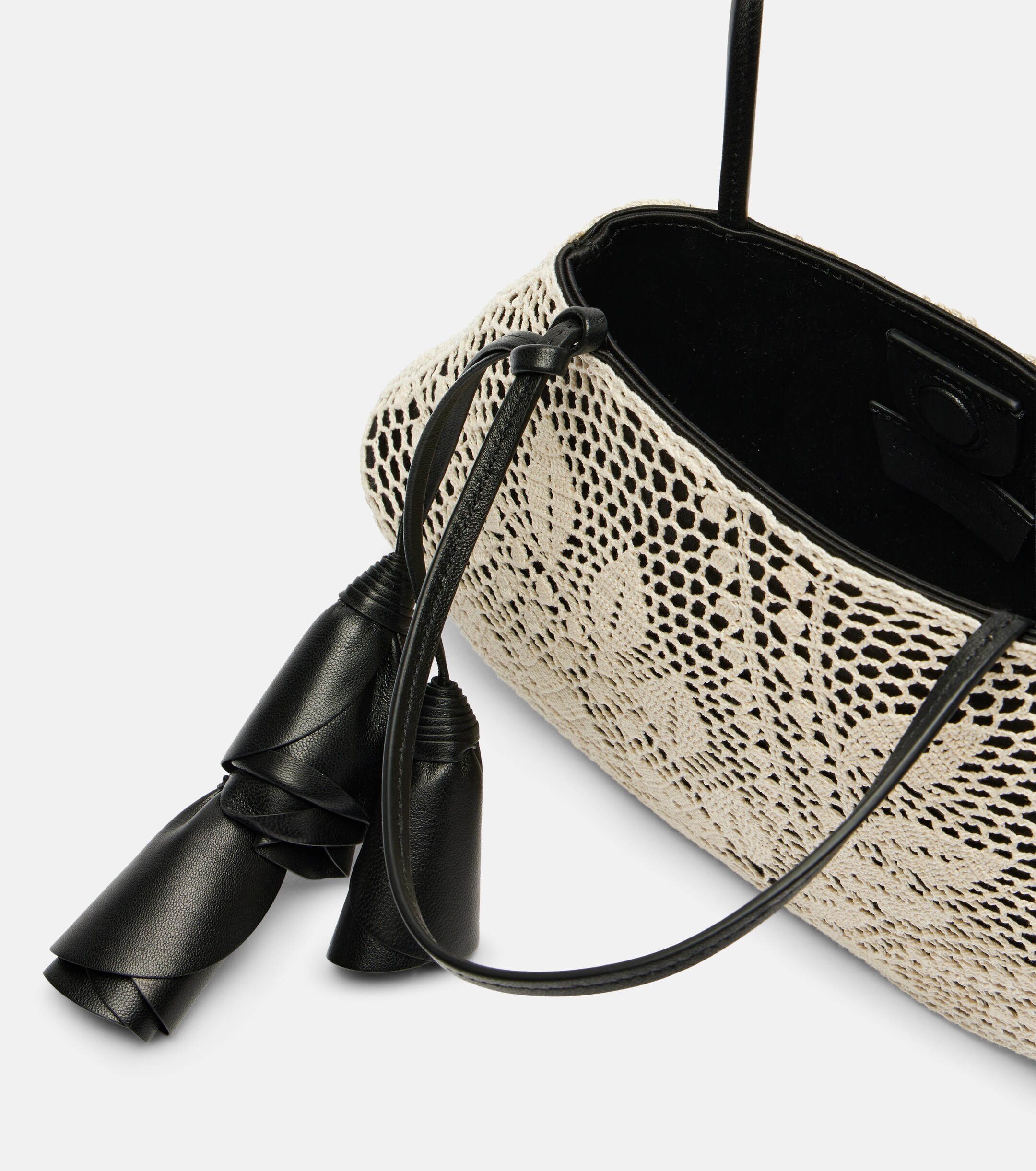 Magda Butrym Maya Small crochet leather-trimmed shoulder bag