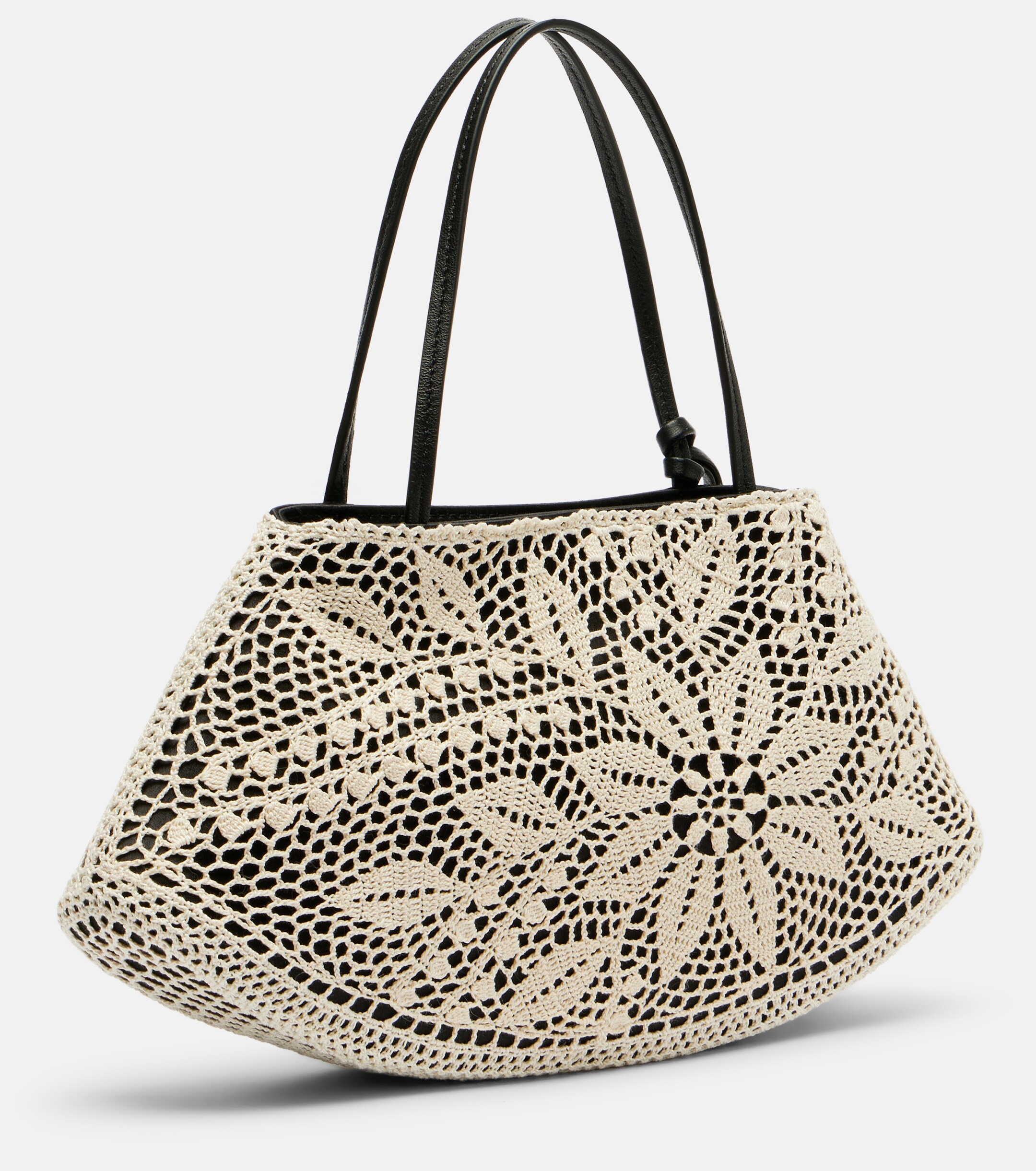 Magda Butrym Maya Small crochet leather-trimmed shoulder bag