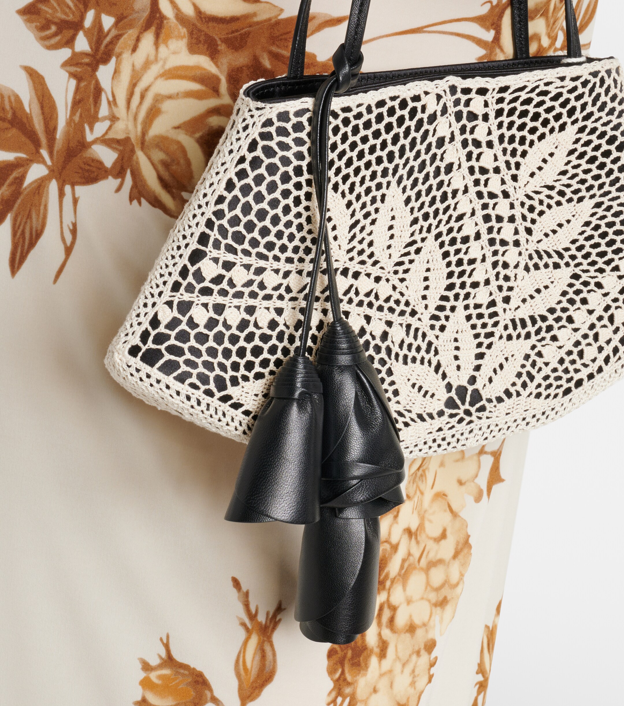 Magda Butrym Maya Small crochet leather-trimmed shoulder bag