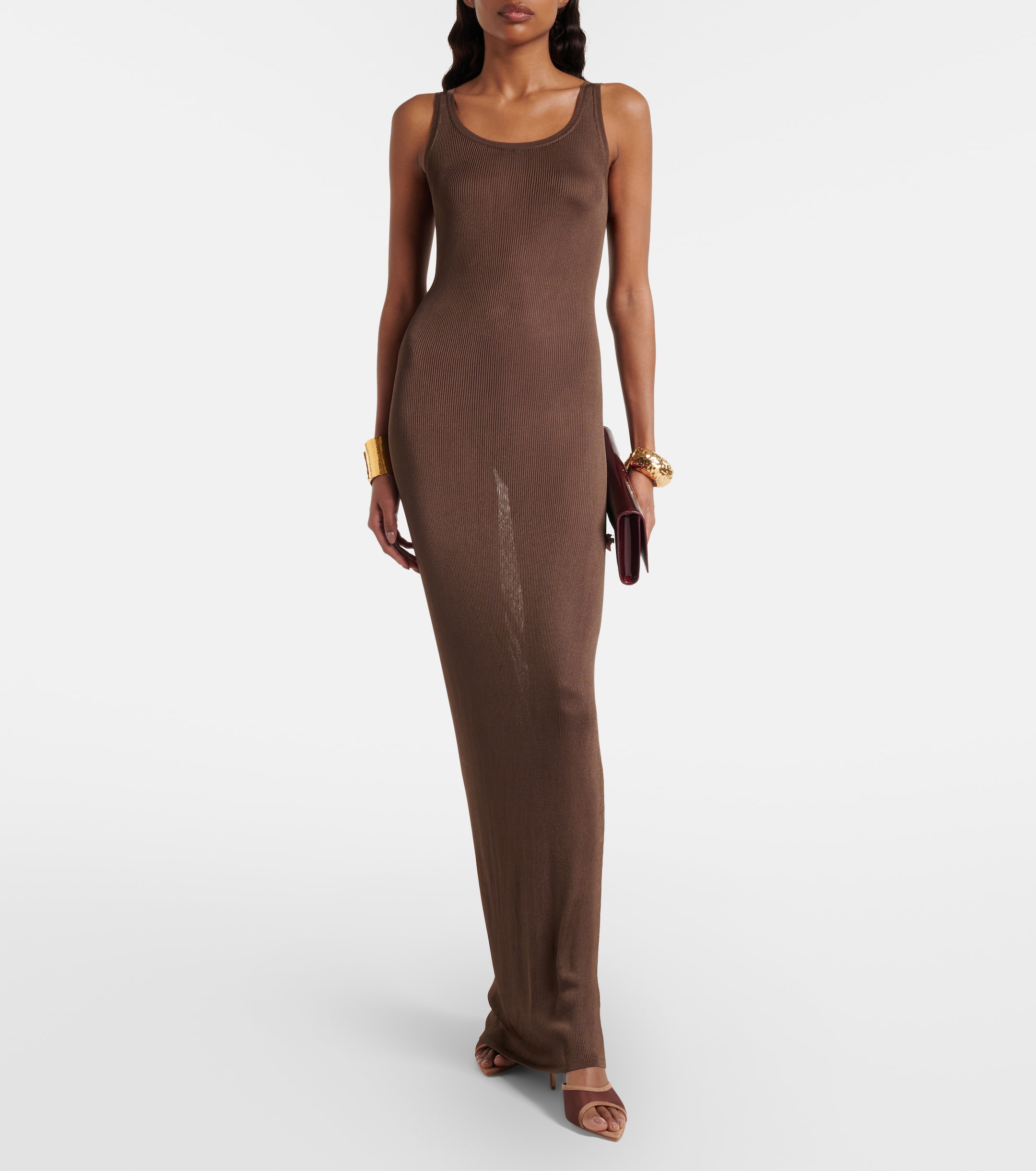 GIANVITO ROSSI Dorotea suede-trimmed mesh mules thumbnail