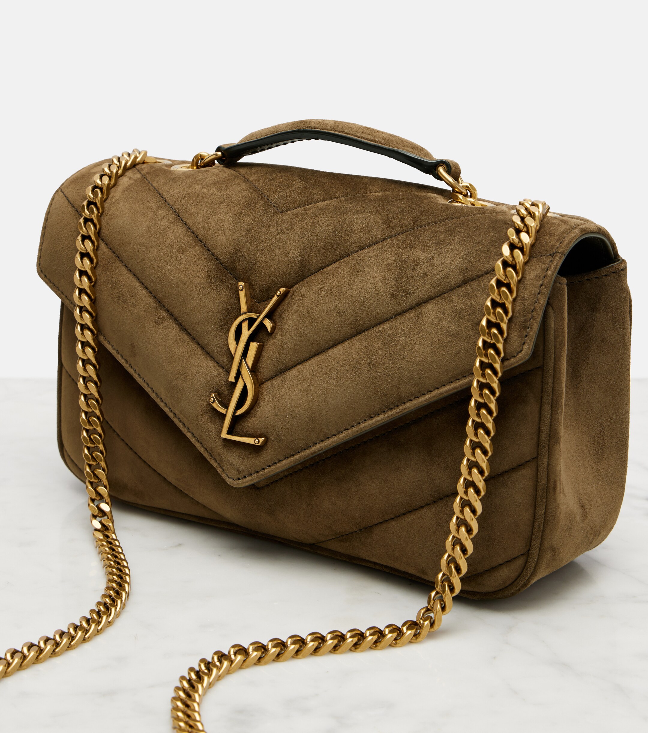 Saint Laurent Loulou Small suede shoulder bag